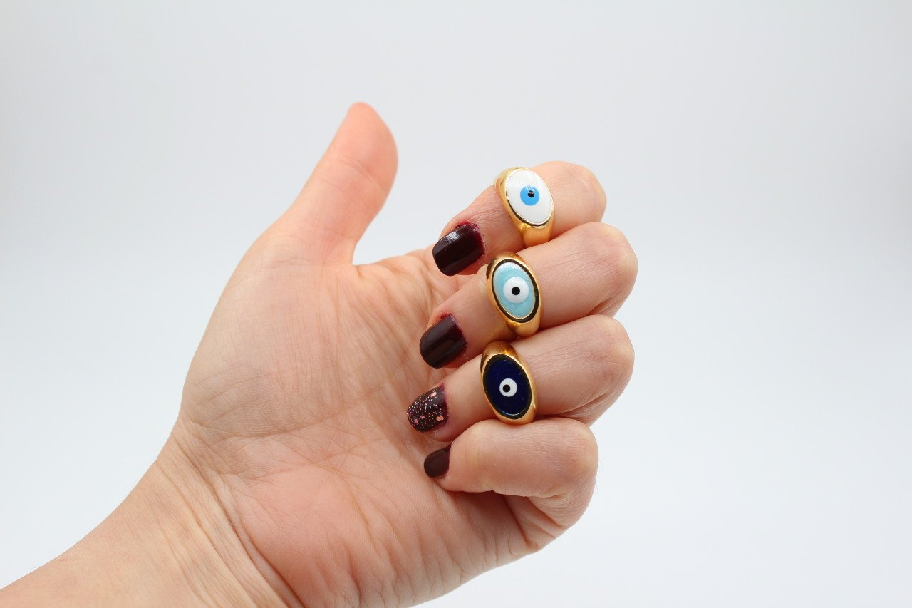 Altın Kap. Nazar Boncuğu Yüzük