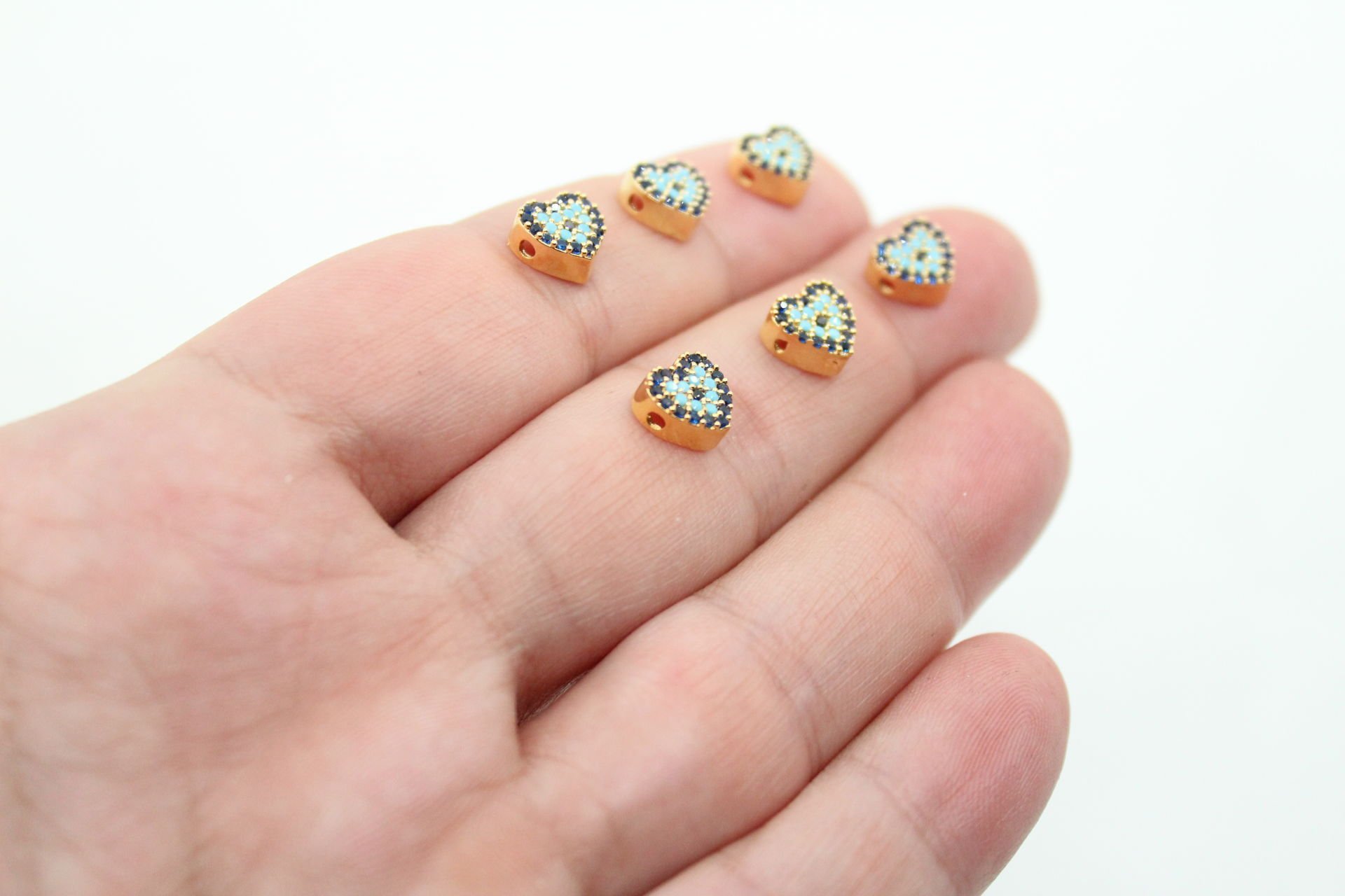 Altın Kaplama Zirkonlu Kalp Ara Aparat