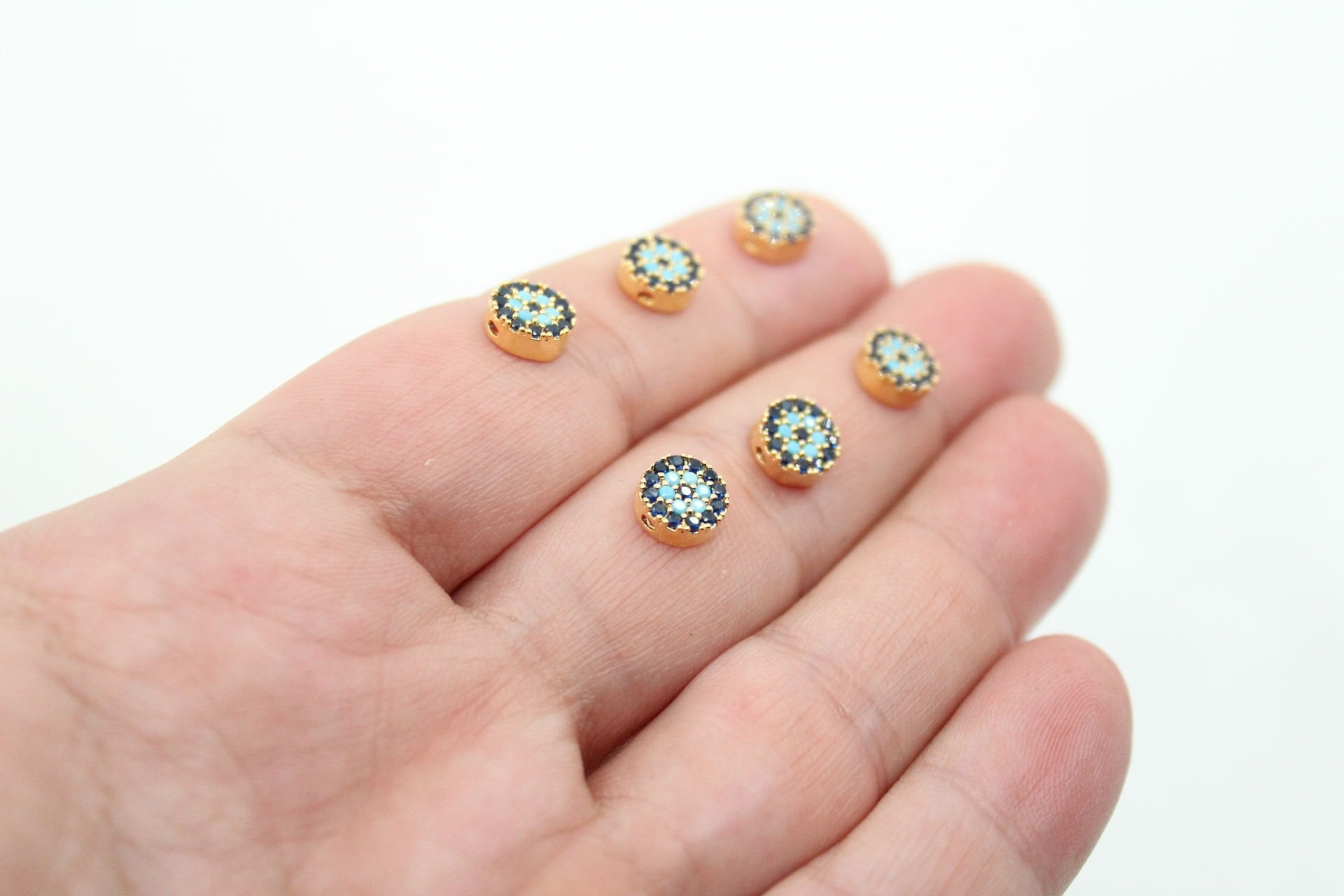 Altın Kaplama Zirkonlu Yuvarlak Ara Aparat