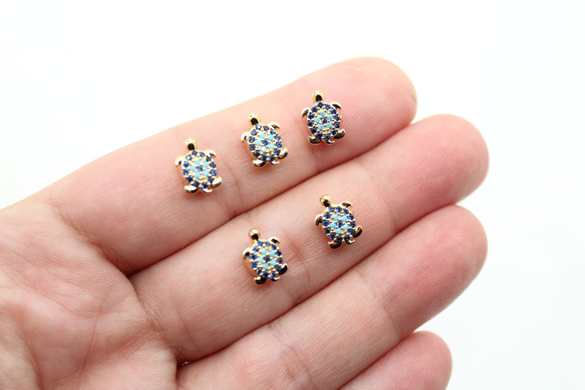 Altın Kaplama Zirkonlu Kaplumbağa Ara Aparat