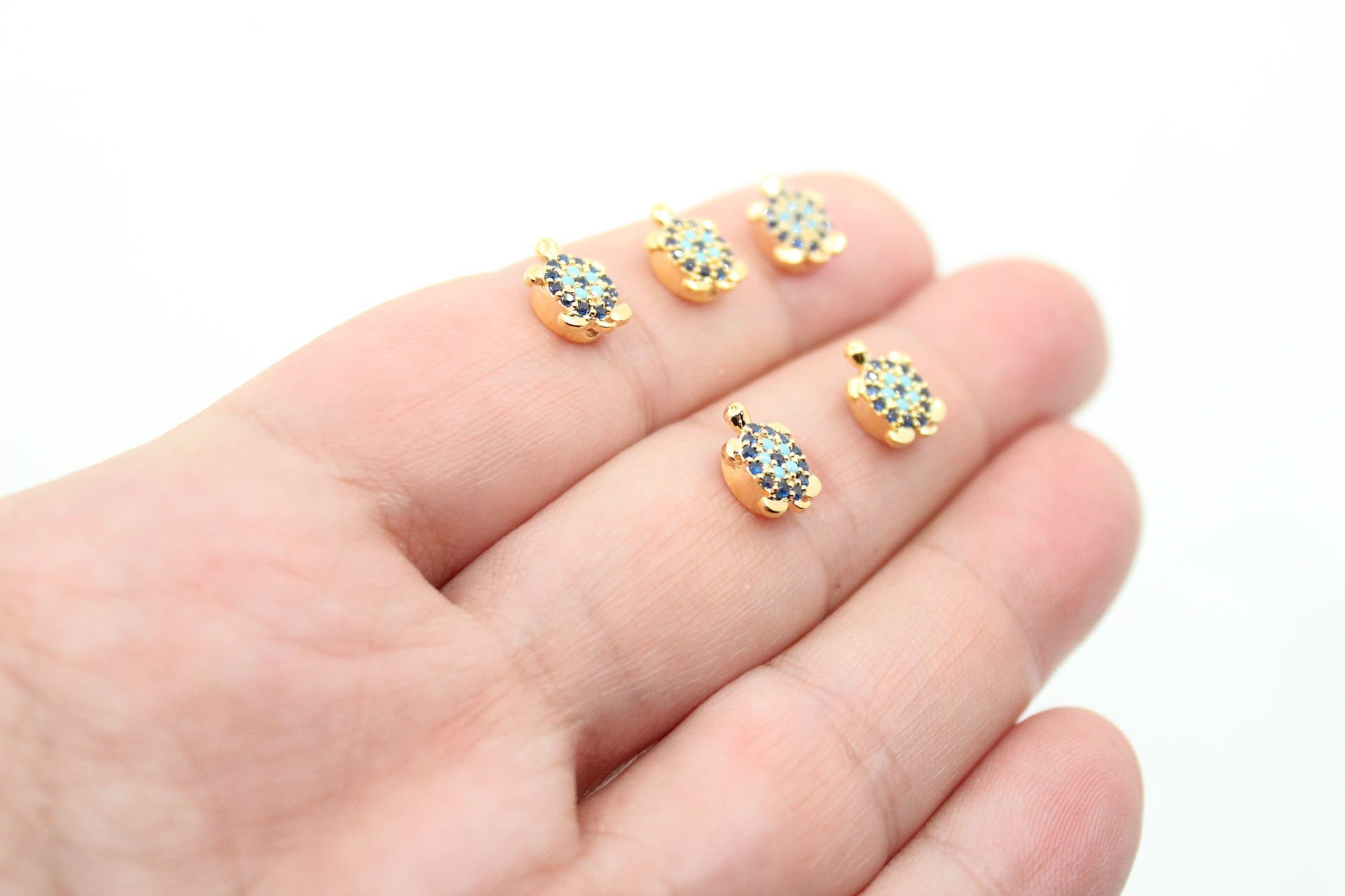 Altın Kaplama Zirkonlu Kaplumbağa Ara Aparat