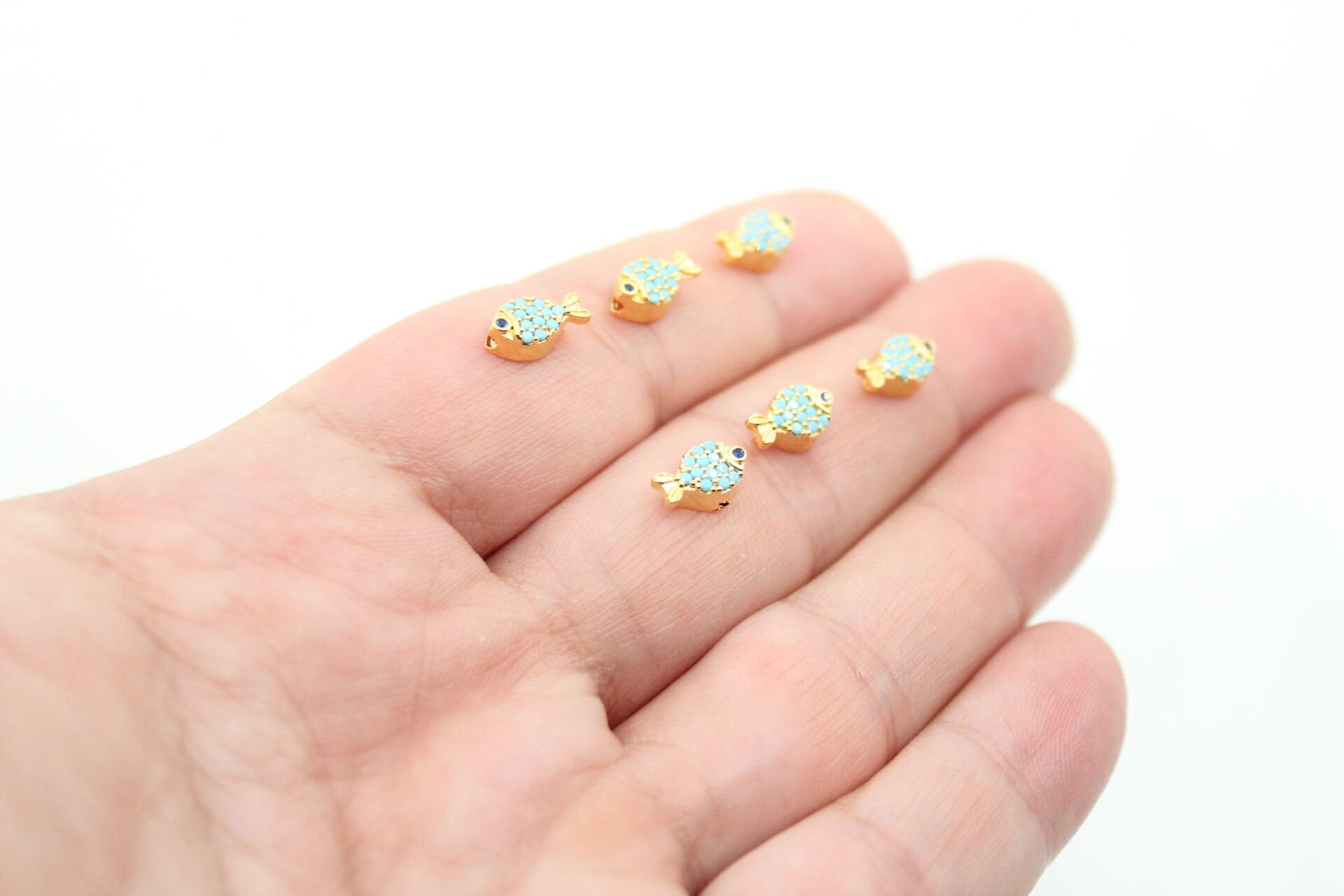 Altın Kaplama Zirkonlu Balık Ara Aparat