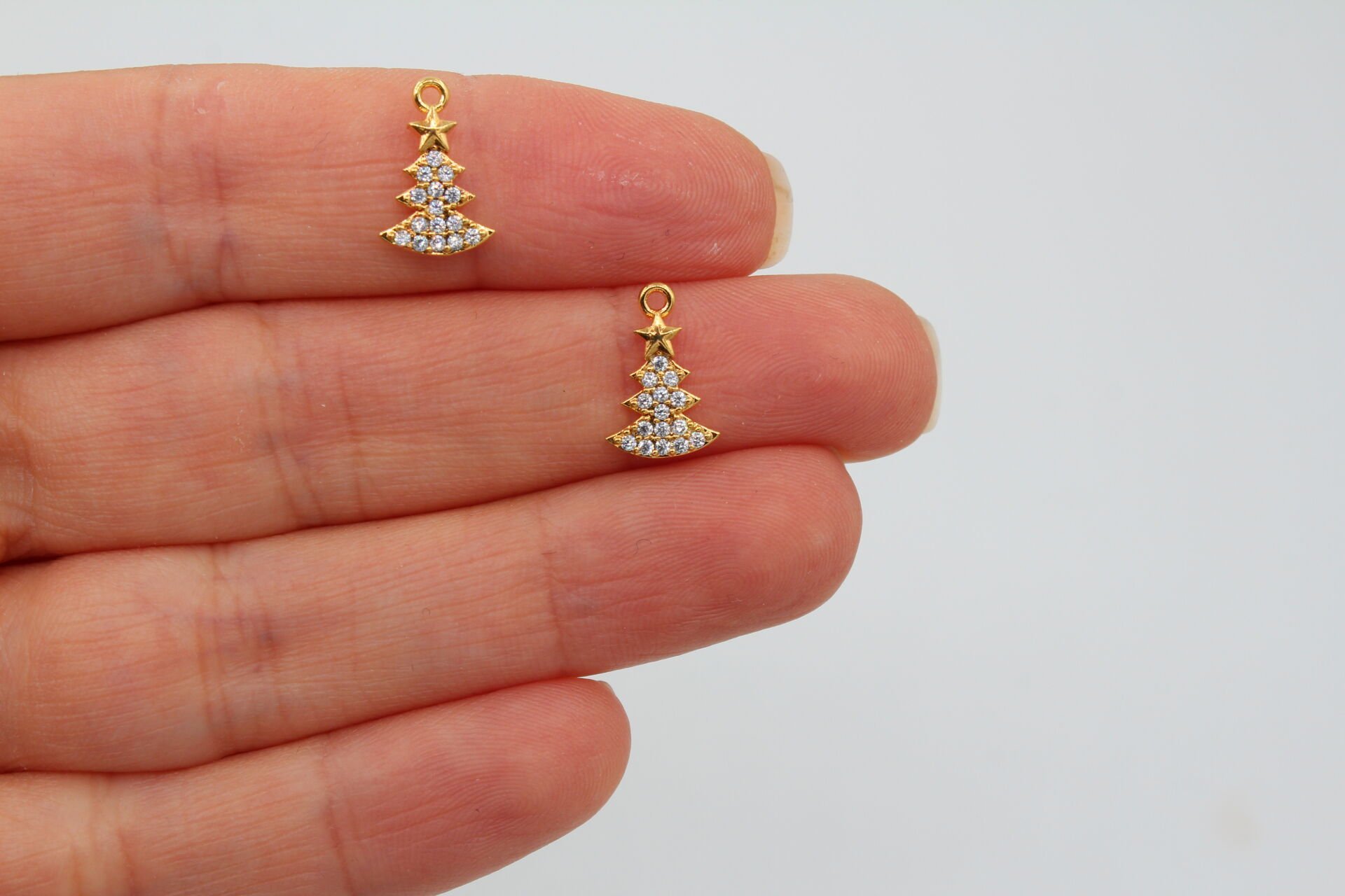 Altın Kaplama Zirkonlu Mini Yılbaşı Ağacı