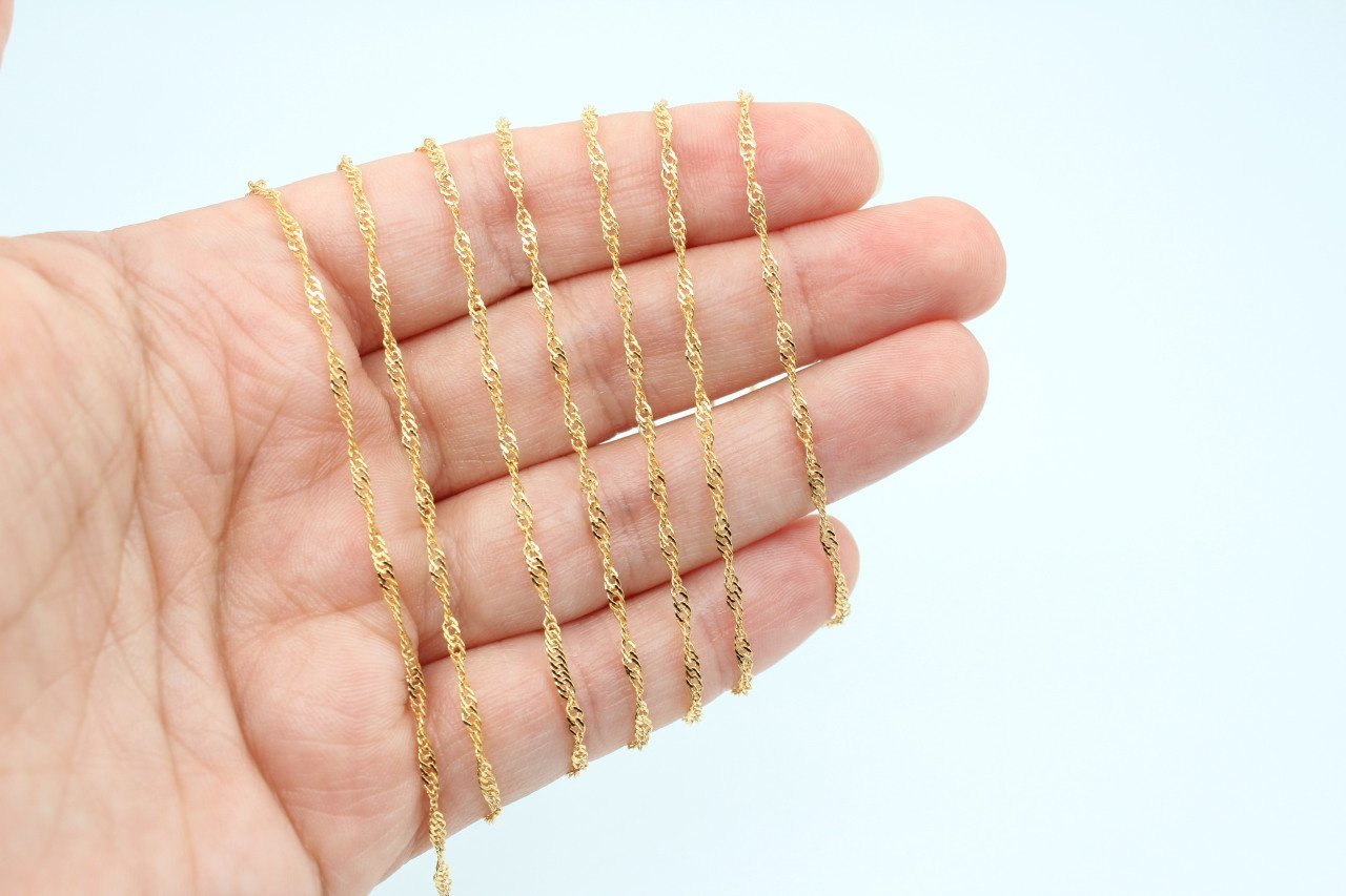 Altın Kap. İnce Burgulu Zincir 1mt