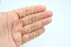 Altın Kap. İnce Burgulu Zincir 1mt