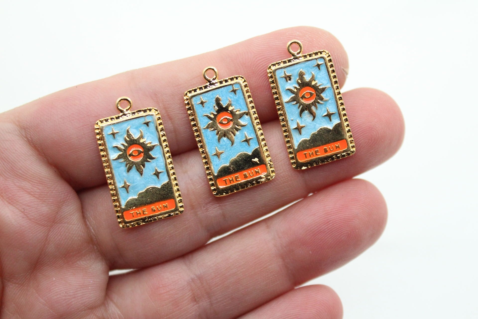 Altın Kaplama Renkli The Sun Tarot