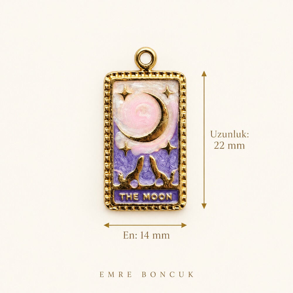 Altın Kaplama Renkli The Moon Tarot