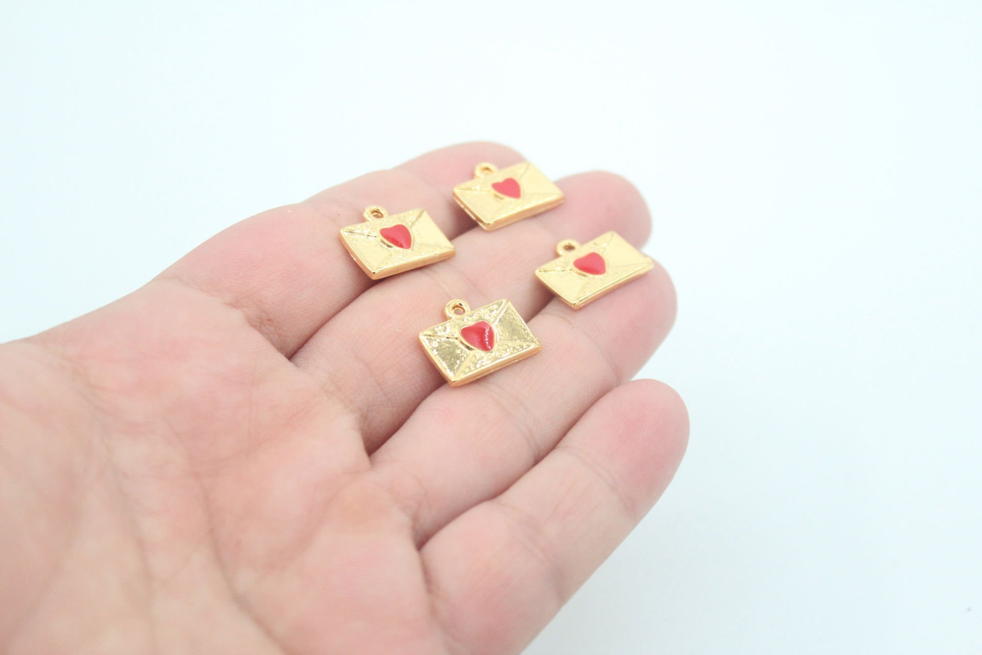 Altın Kaplama Kalpli Mektup