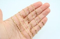 Altın Kap. Basık İnce Zincir 1mt