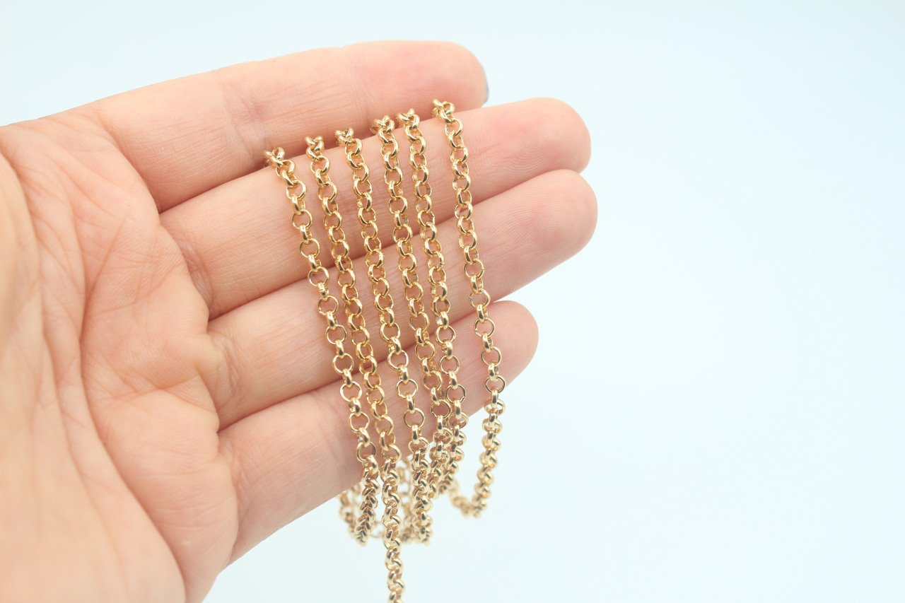 Altın Kap. 3,2mm Doc Zincir 1mt