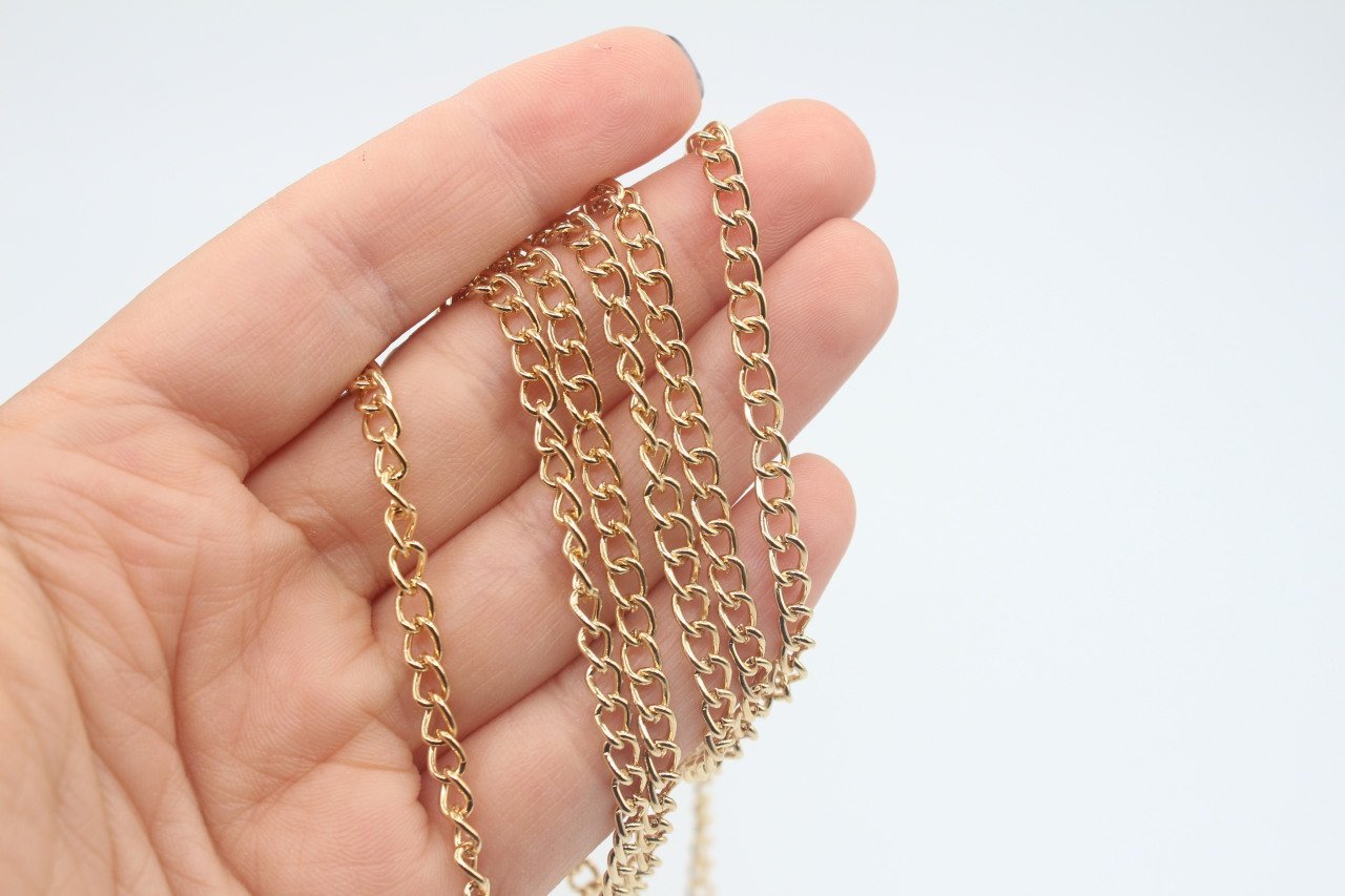 Altın Kap. Geniş 1,0 Uzatma Zincir 1mt