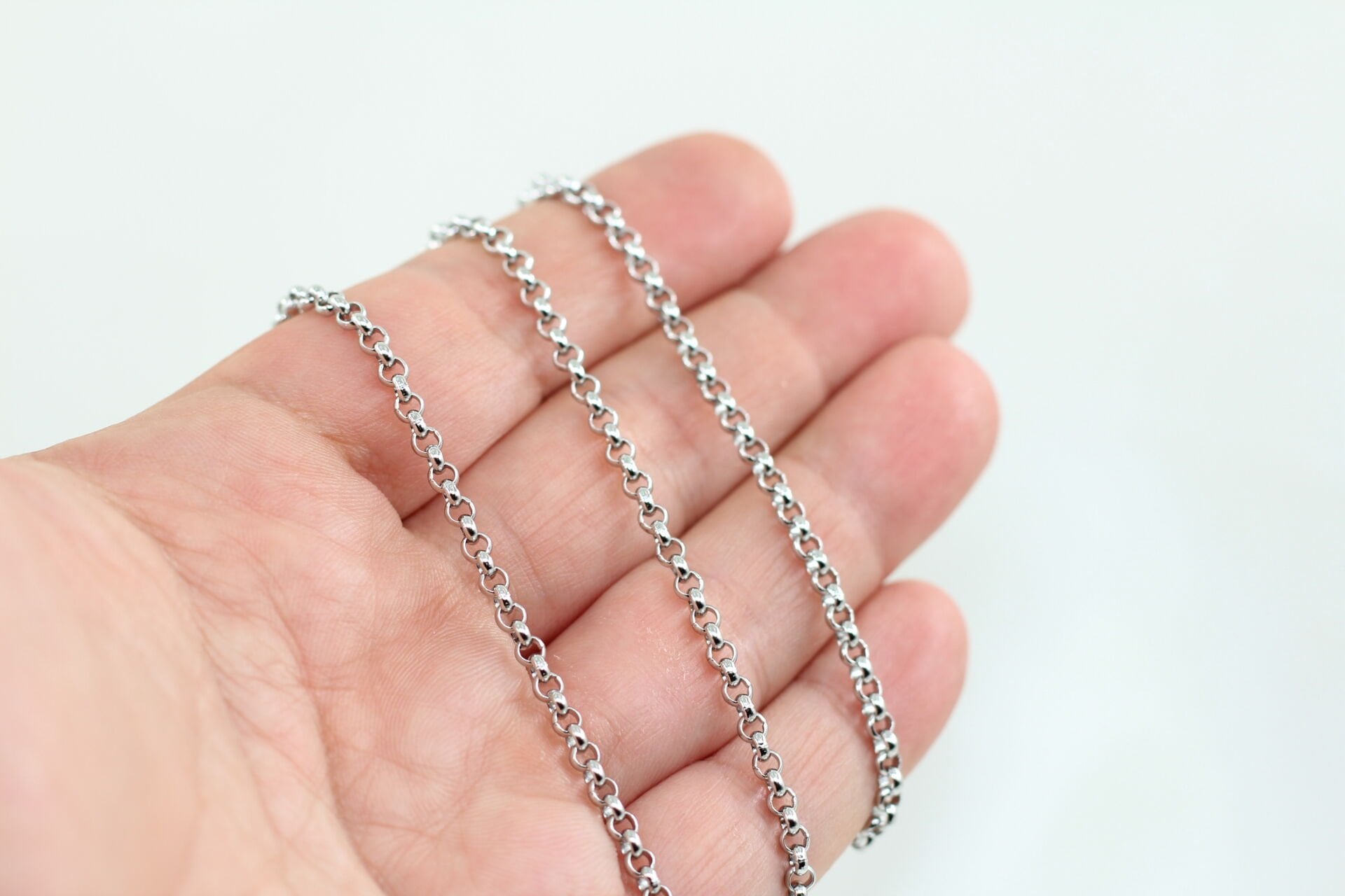 Çelik Gümüş 3mm Doc Zincir