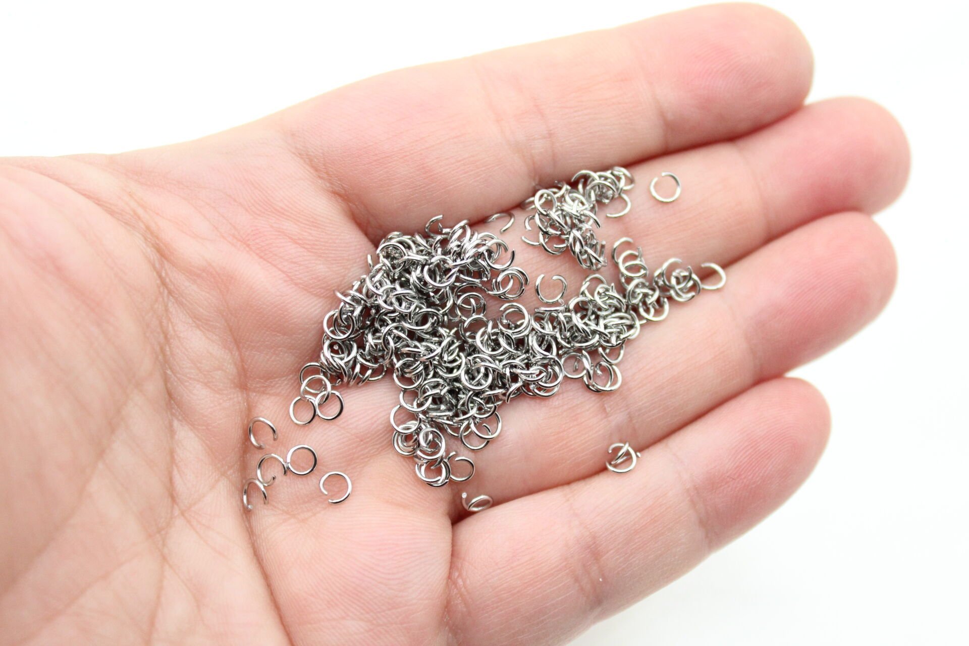 Rodyum Renk Çelik Halka 4mm
