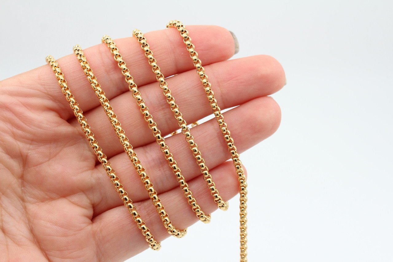 Altın Kap. 2,5mm Hasır Zincir 1mt