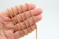 Altın Kap. 2,5mm Hasır Zincir 1mt