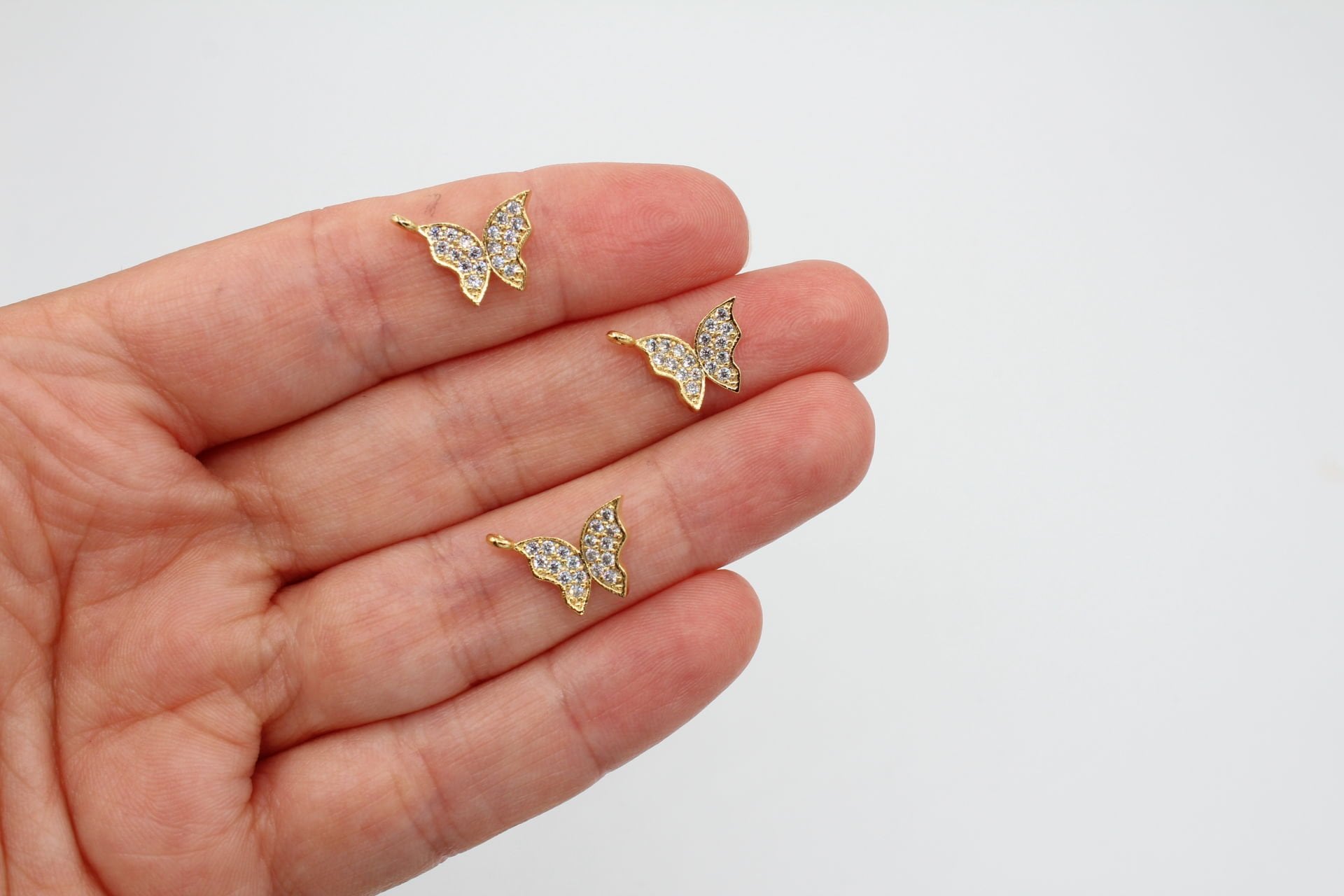 Altın Kaplama Mini Zirkon Kelebek