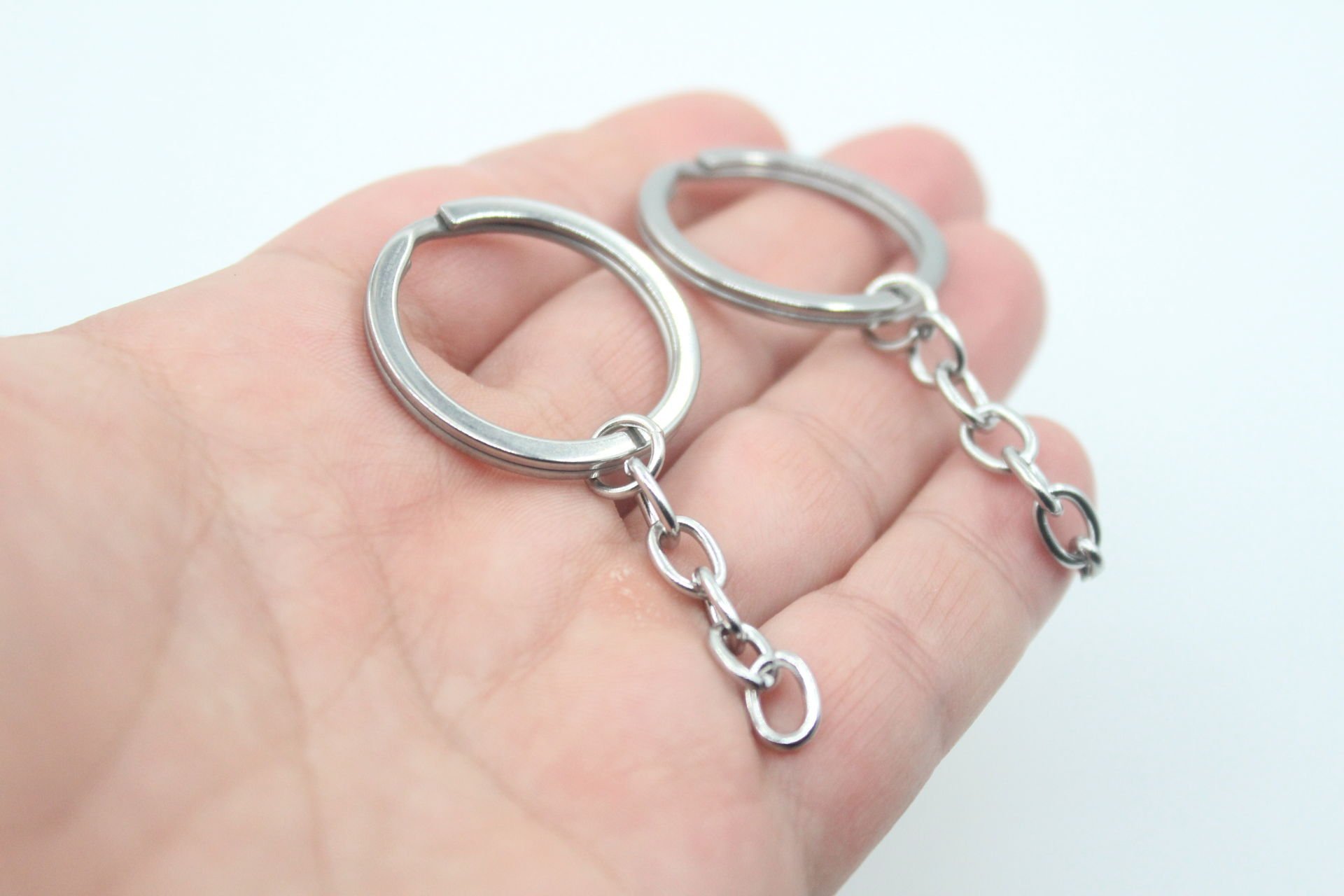 Çelik Gümüş Anahtarlık Halkası