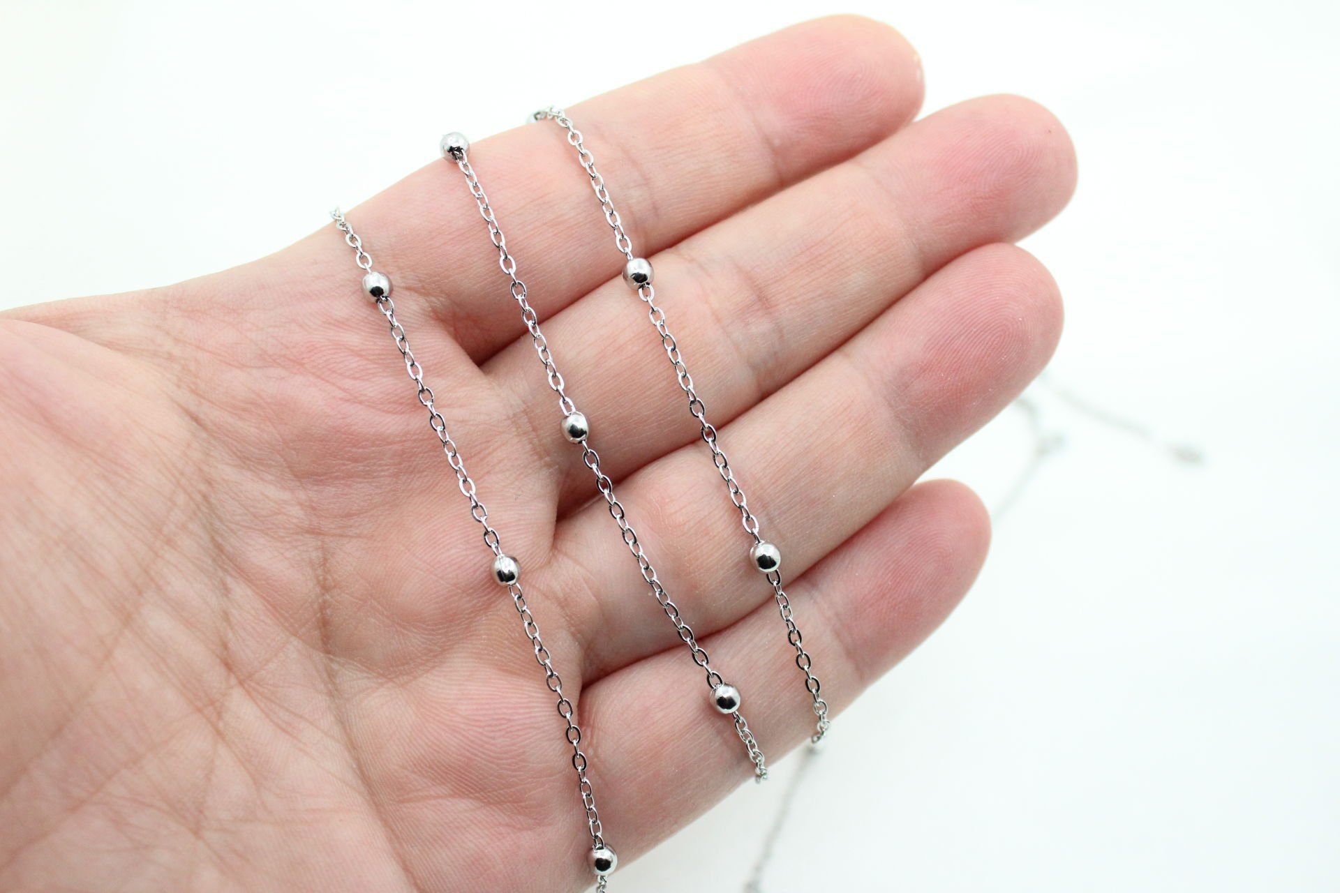 Çelik Gümüş Toplu Zincir