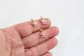 Altın Kaplama Zirkonlu Büyük Çiçek Kolye Ucu Pembe