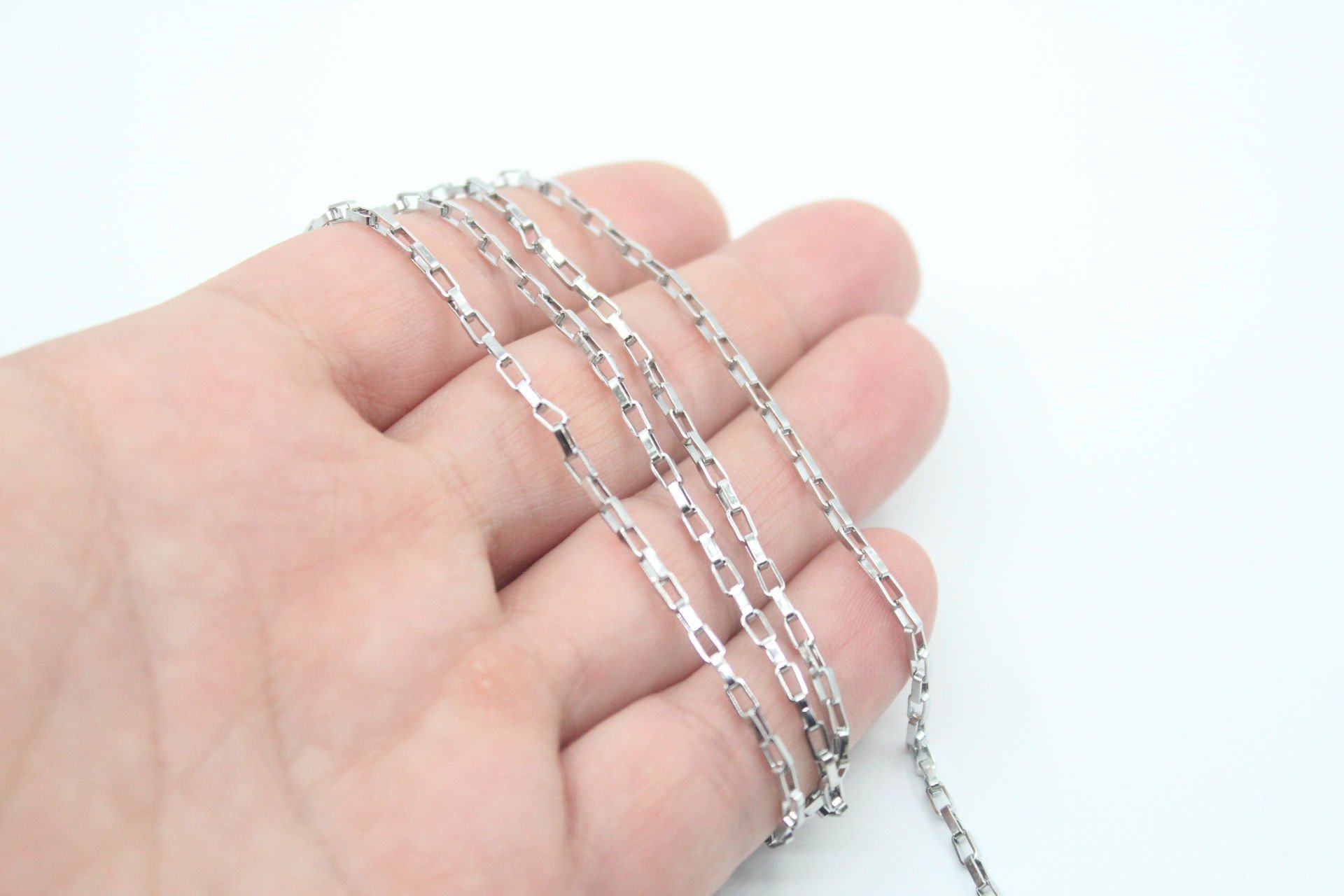 Çelik Gümüş 2mm Küp Zincir