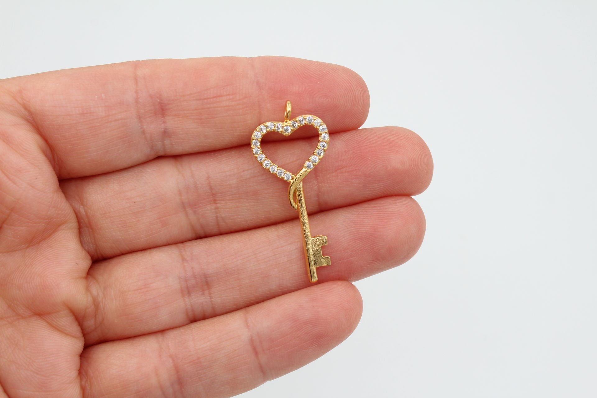 Altın Kaplama Kalpli Anahtar