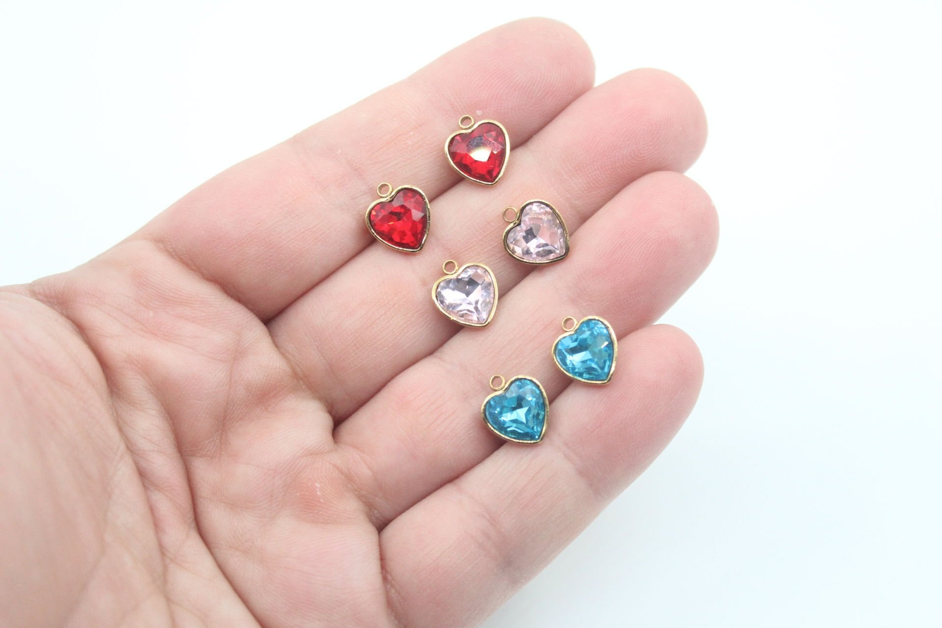 Cam Kalp Taşlı Çelik Kolye Ucu