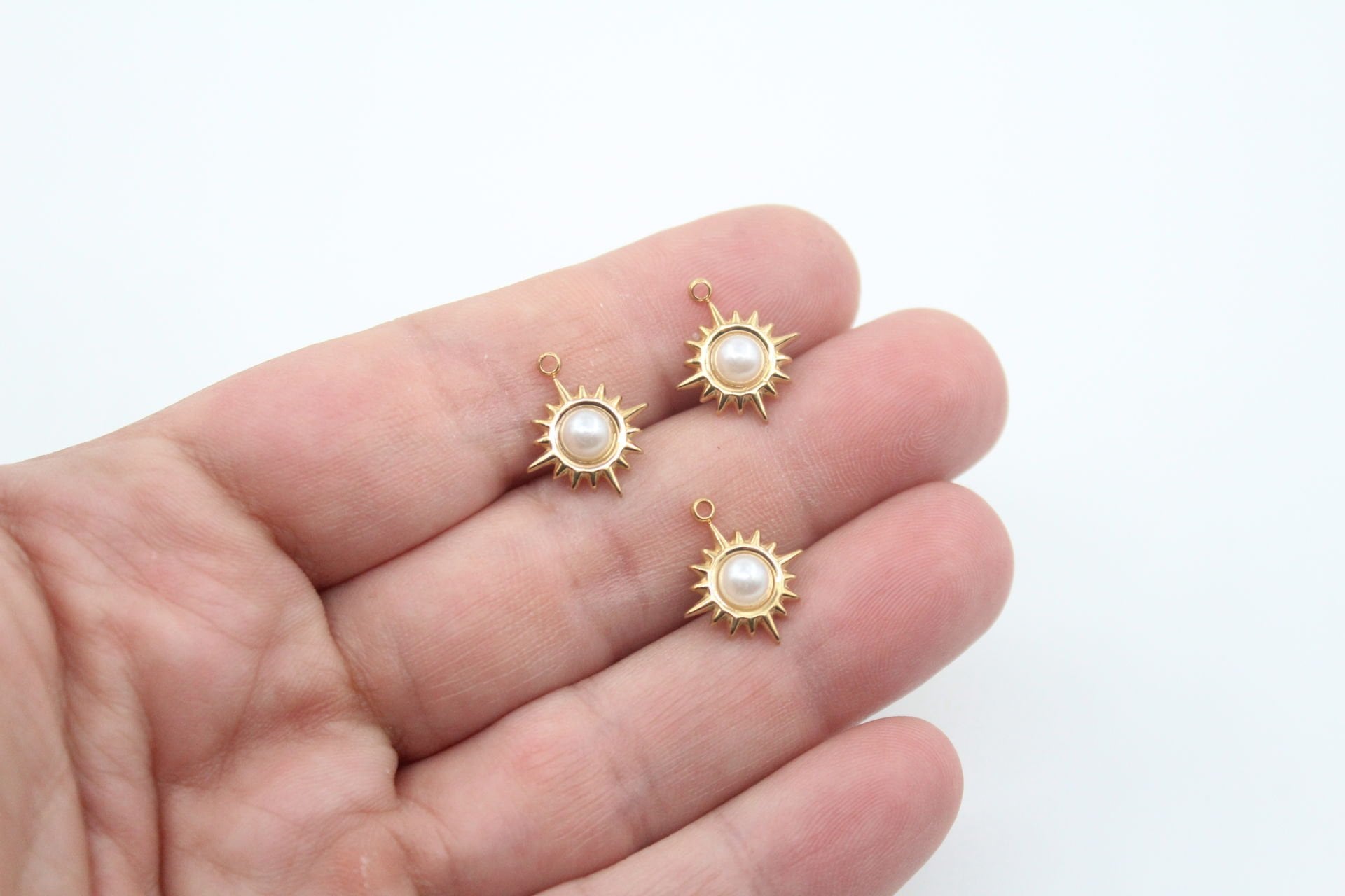 İncili Yıldız Çelik Kolye Ucu