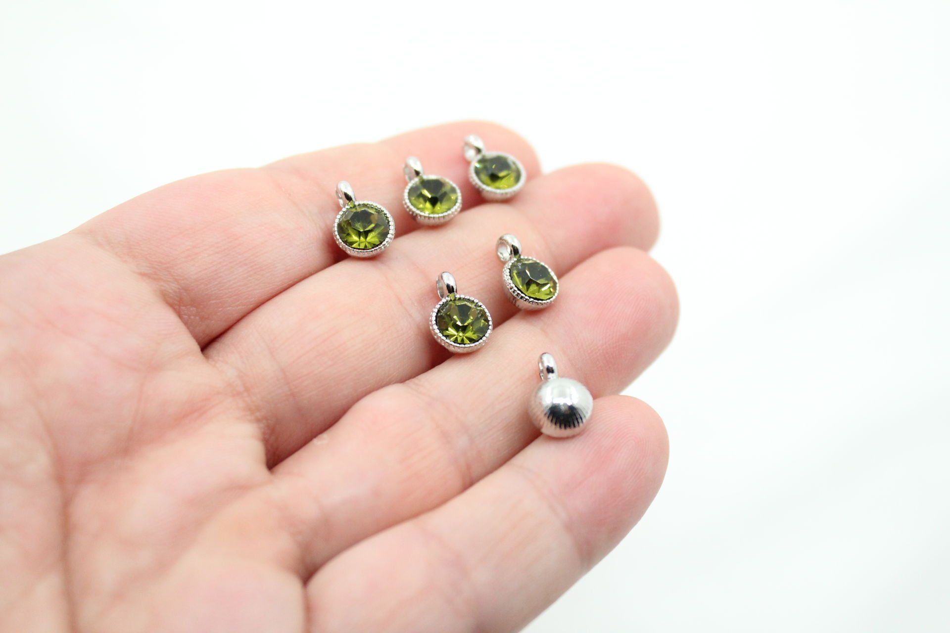 Rodyum Kaplama Tek Taş Sallantı Aparat Haki