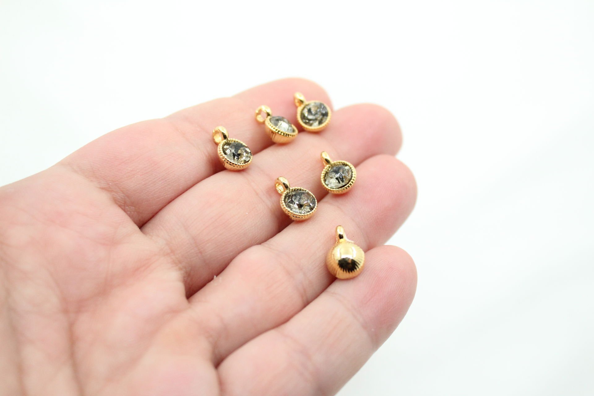 Altın Kaplama Tek Taş Sallantı Aparat Gri