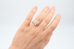 Altın Kap. 8mm Beyaz Kalp Zirkonlu Yüzük