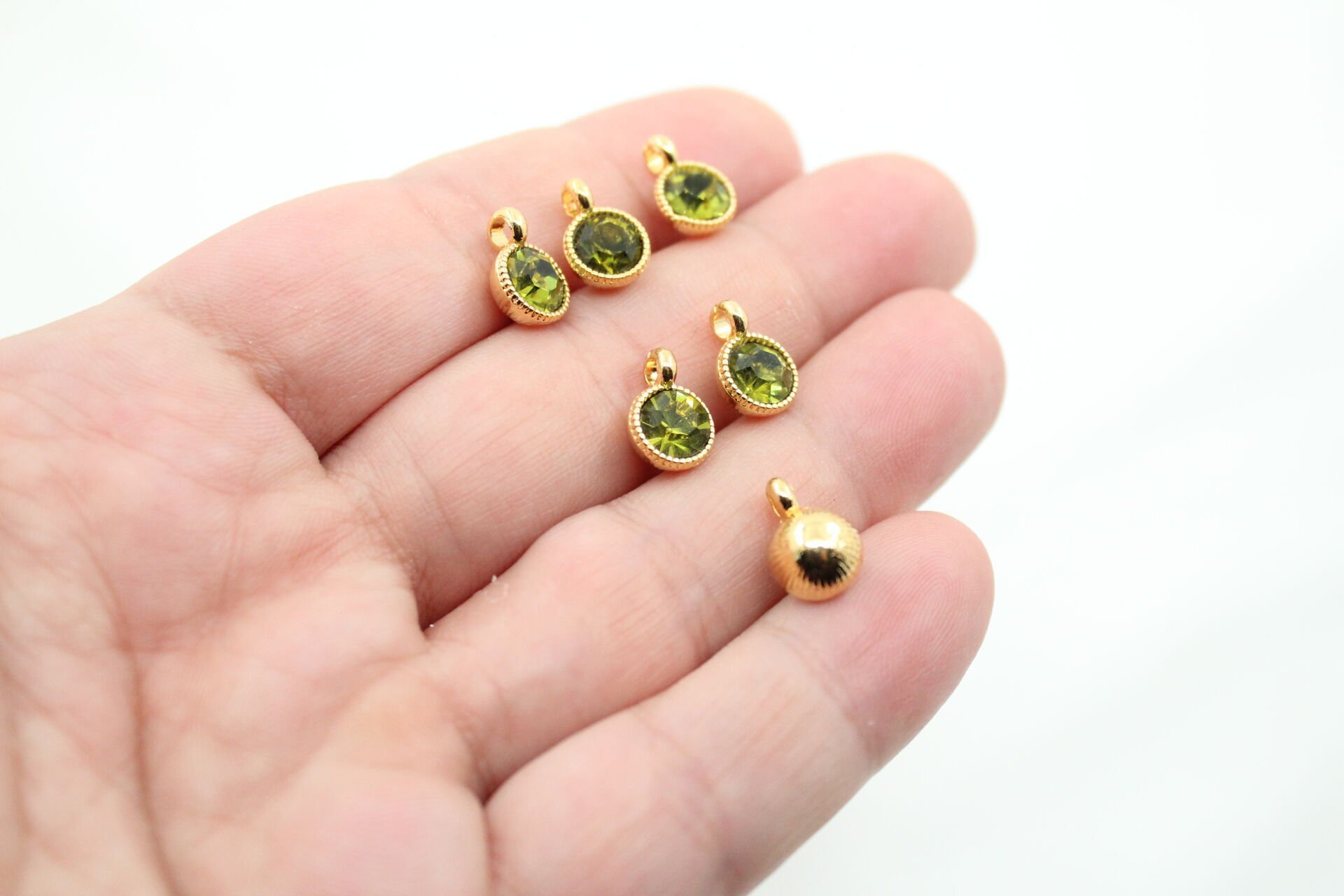 Altın Kaplama Tek Taş Sallantı Aparat Haki