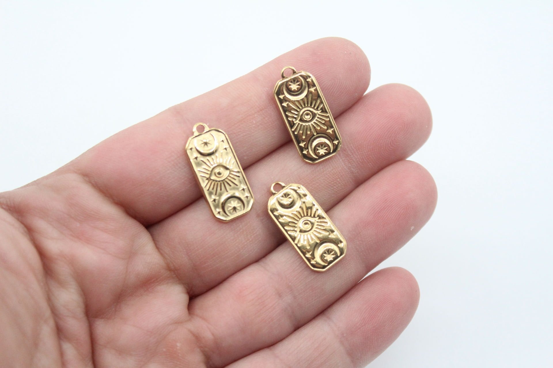 Dikdörtgen Göz Çelik Kolye Ucu