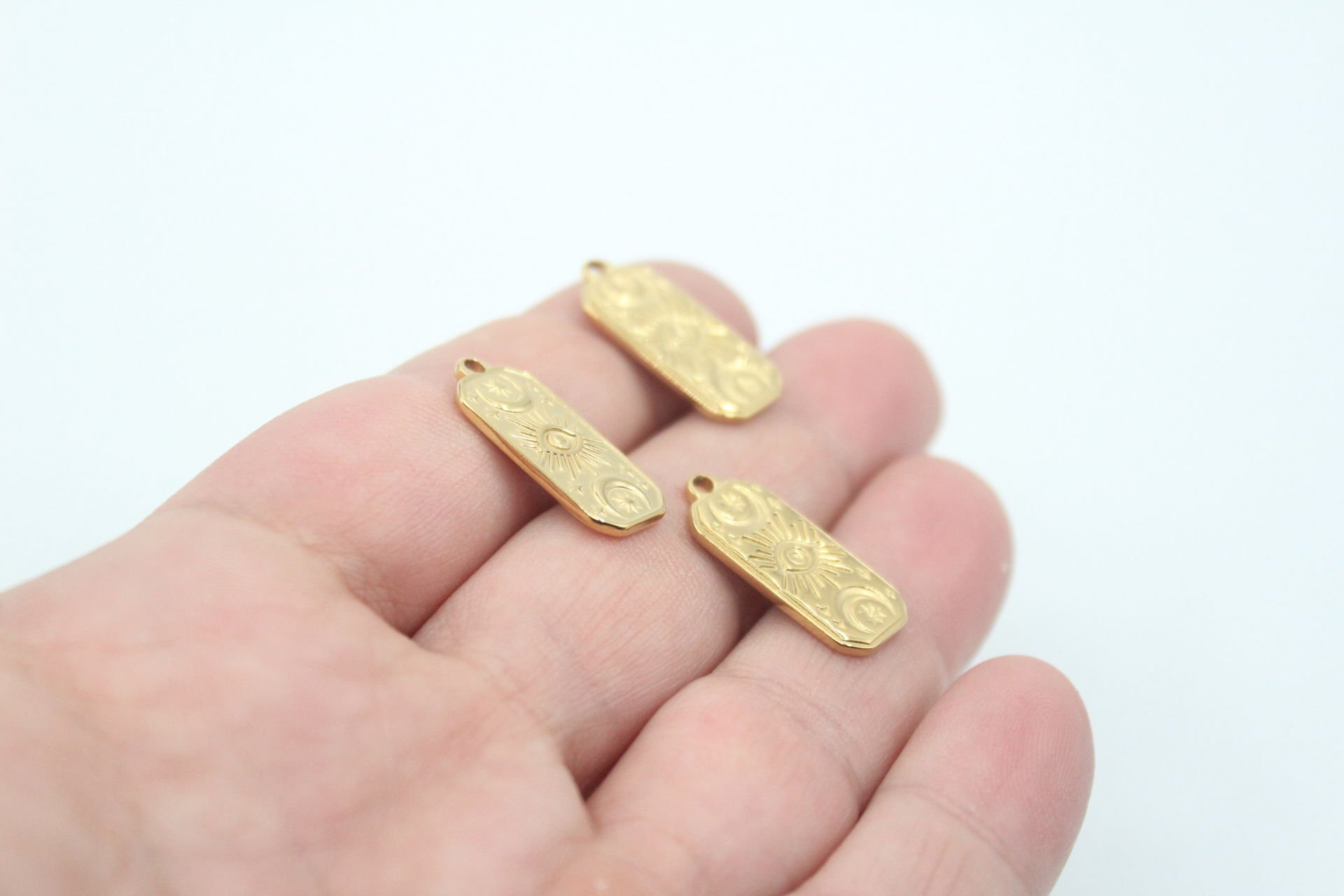 Dikdörtgen Göz Çelik Kolye Ucu