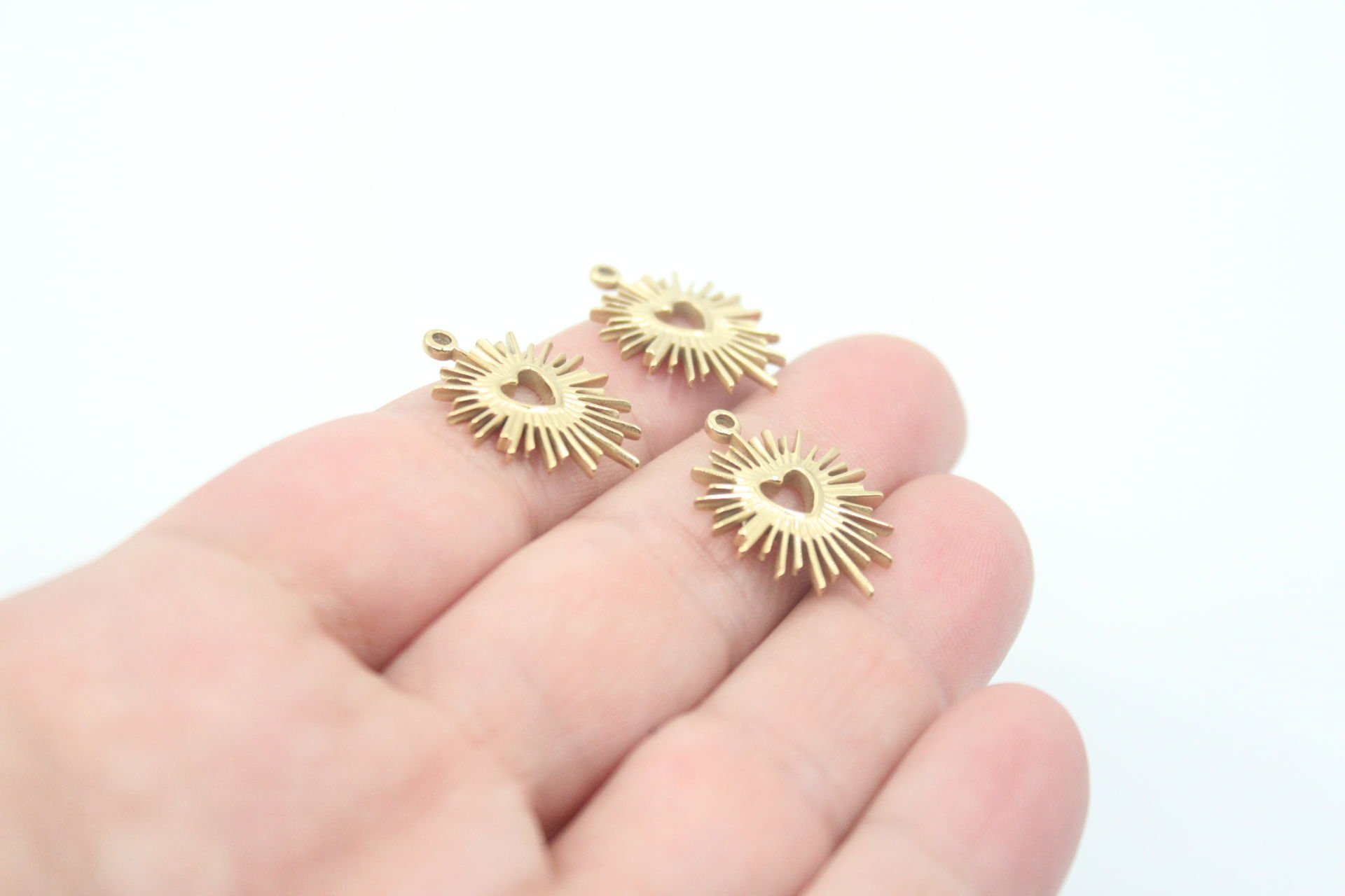 Telli Kalp Çelik Kolye Ucu