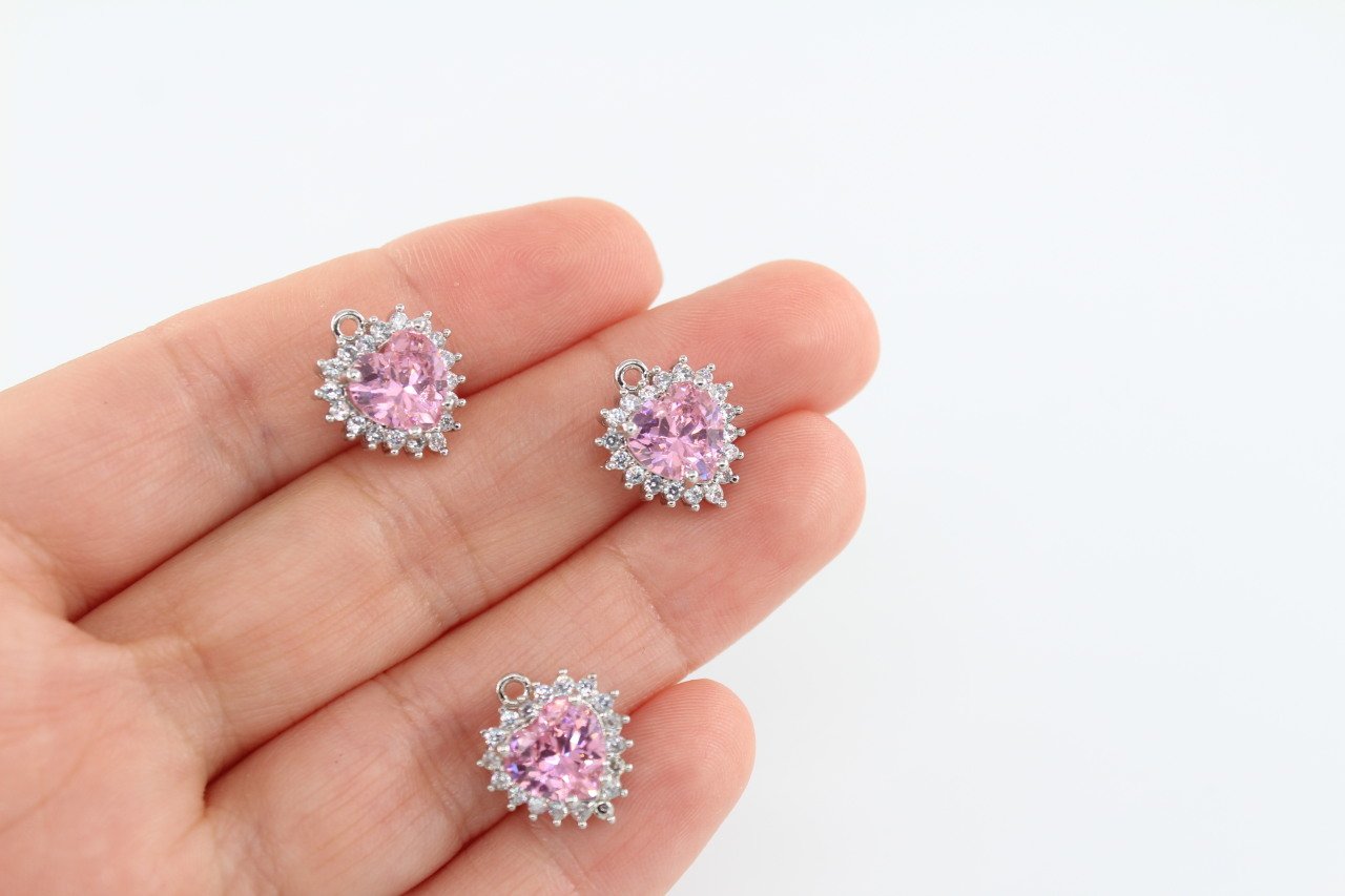 Rodyum Kap. Kafesli Kalp Pembe