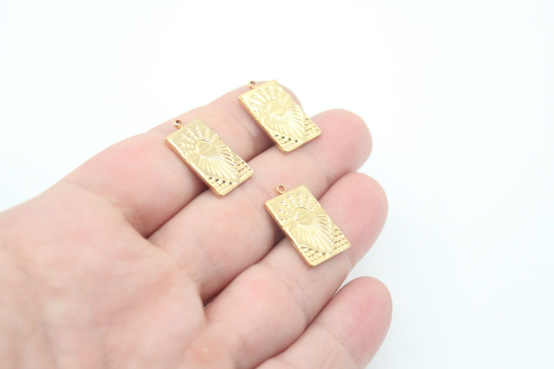 Dikdörtgen Büyük Göz Çelik Kolye Ucu