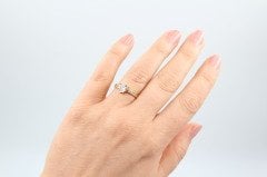 Altın Kap. 6mm Beyaz Kalp Zirkonlu Yüzük