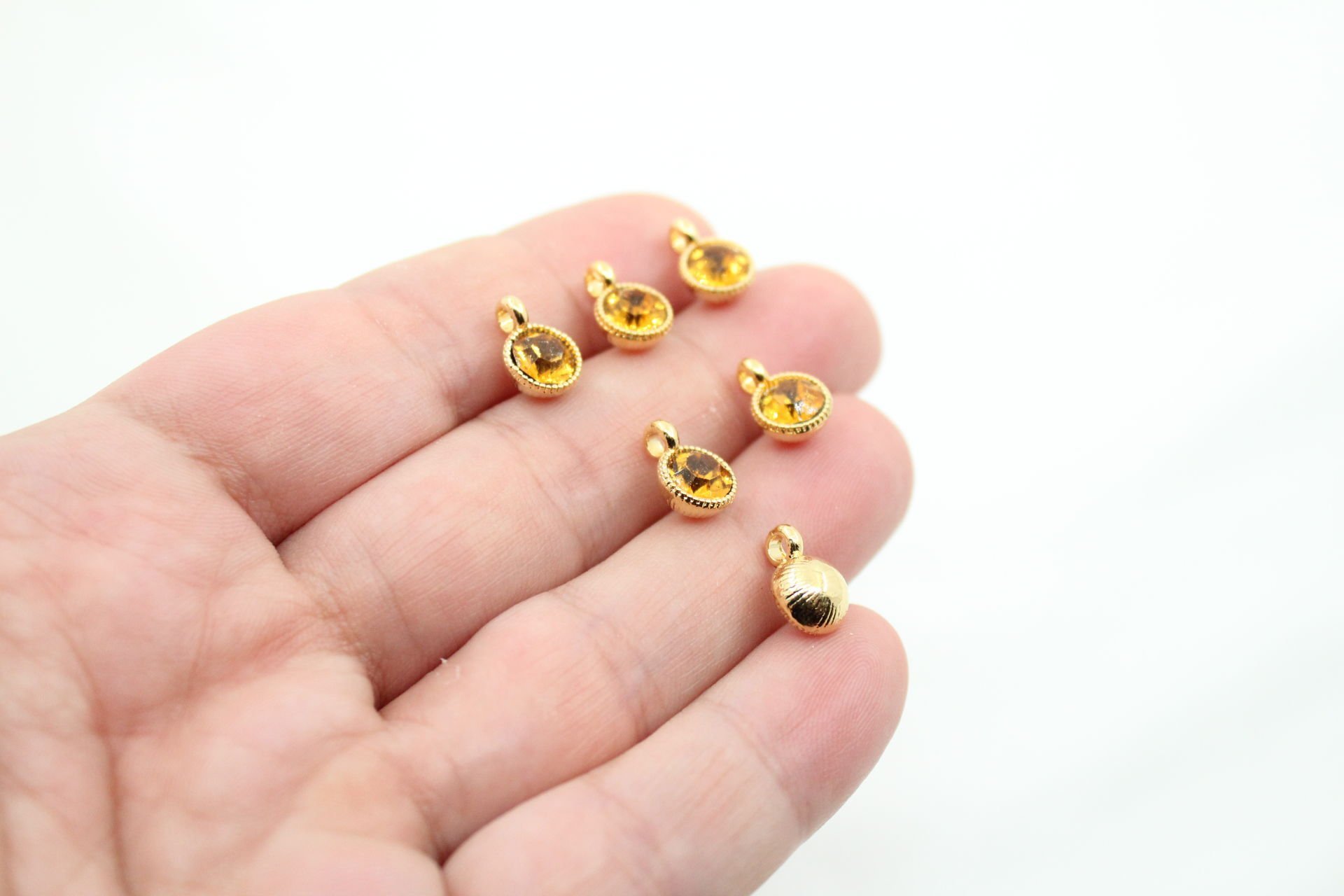 Altın Kaplama Tek Taş Sallantı Aparat Topaz