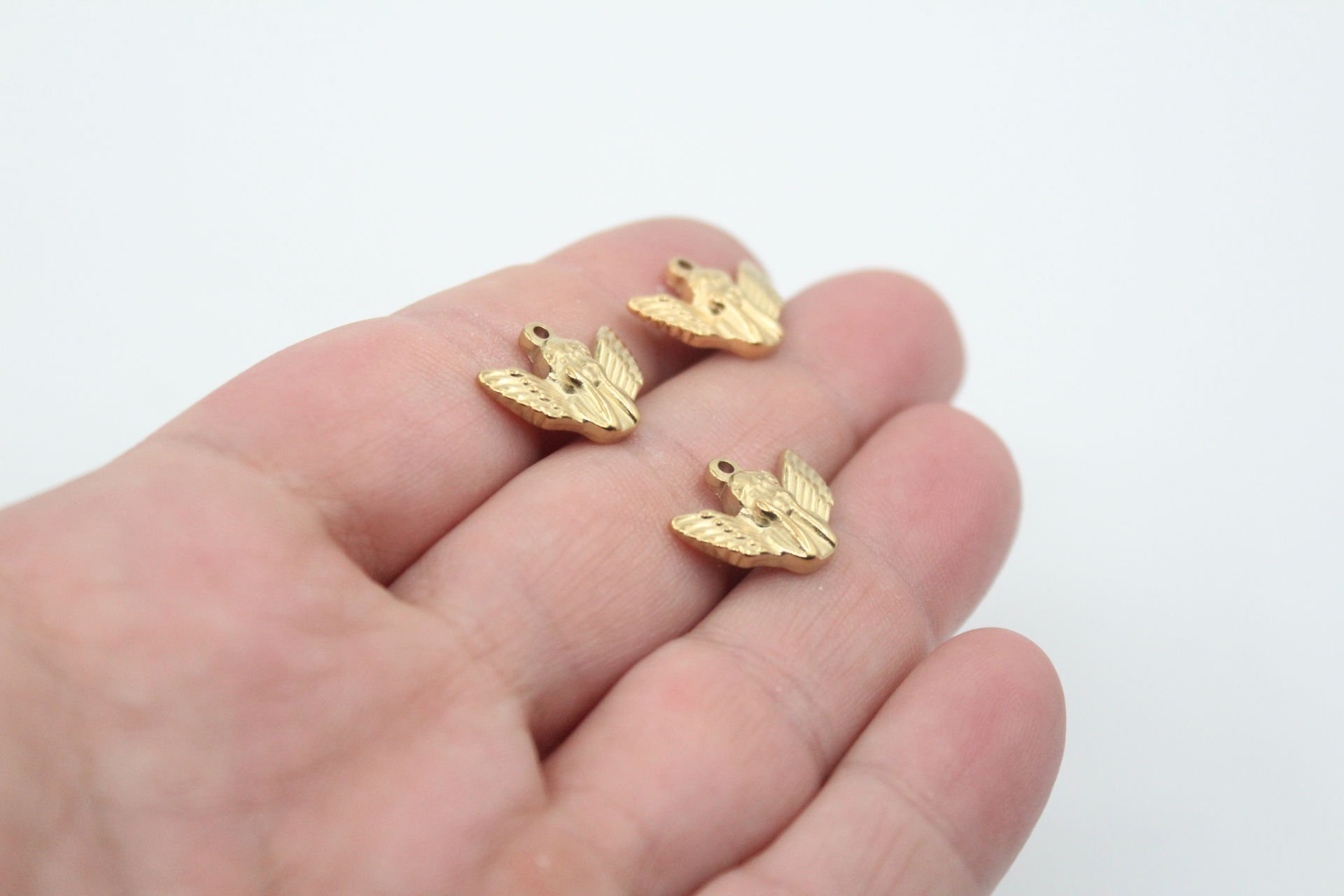 Melek Figürlü Çelik Kolye Ucu