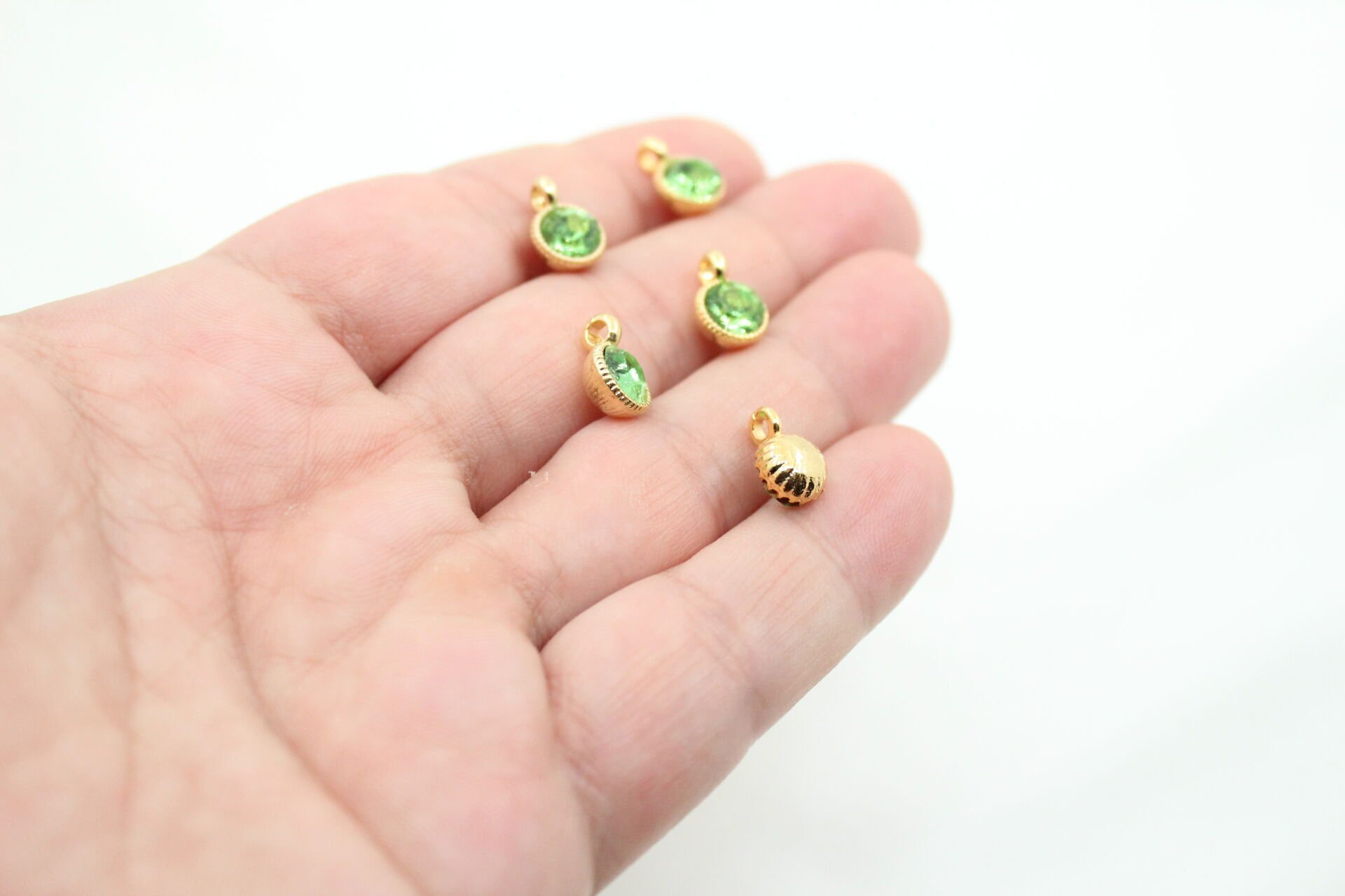 Altın Kaplama Tek Taş Sallantı Aparat Yeşil