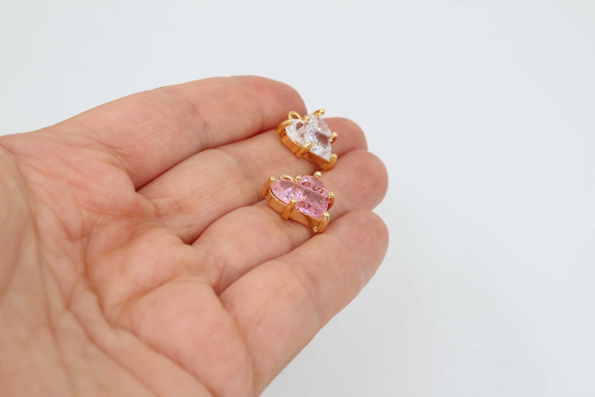 Altın Kaplama 3 Zirkon Taşlı Kalp