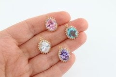 Altın Kap. Oval Zirkonlu Uç