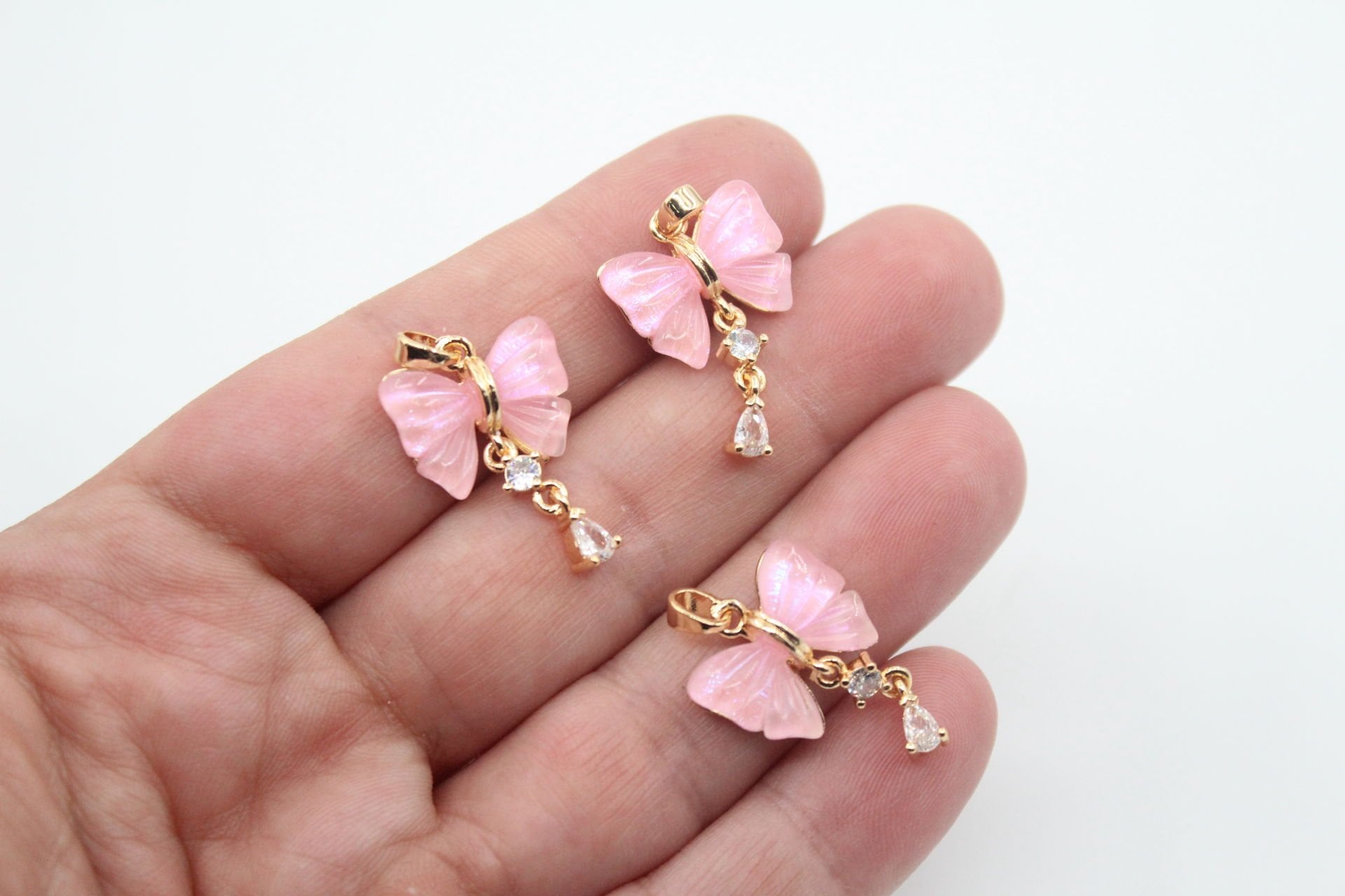 İthal Altın Kaplama Efektli Kelebek Kolye Ucu