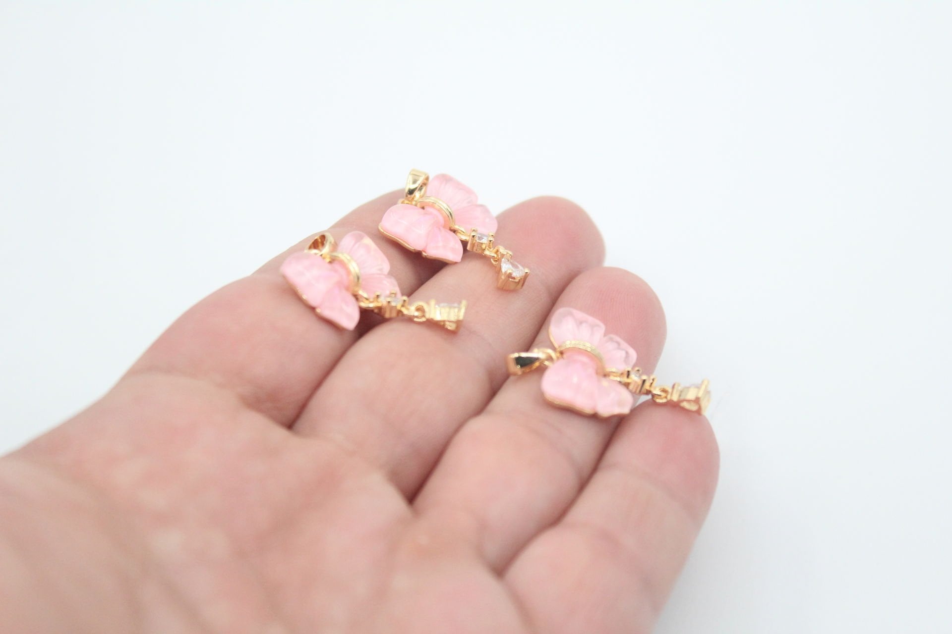 İthal Altın Kaplama Efektli Kelebek Kolye Ucu