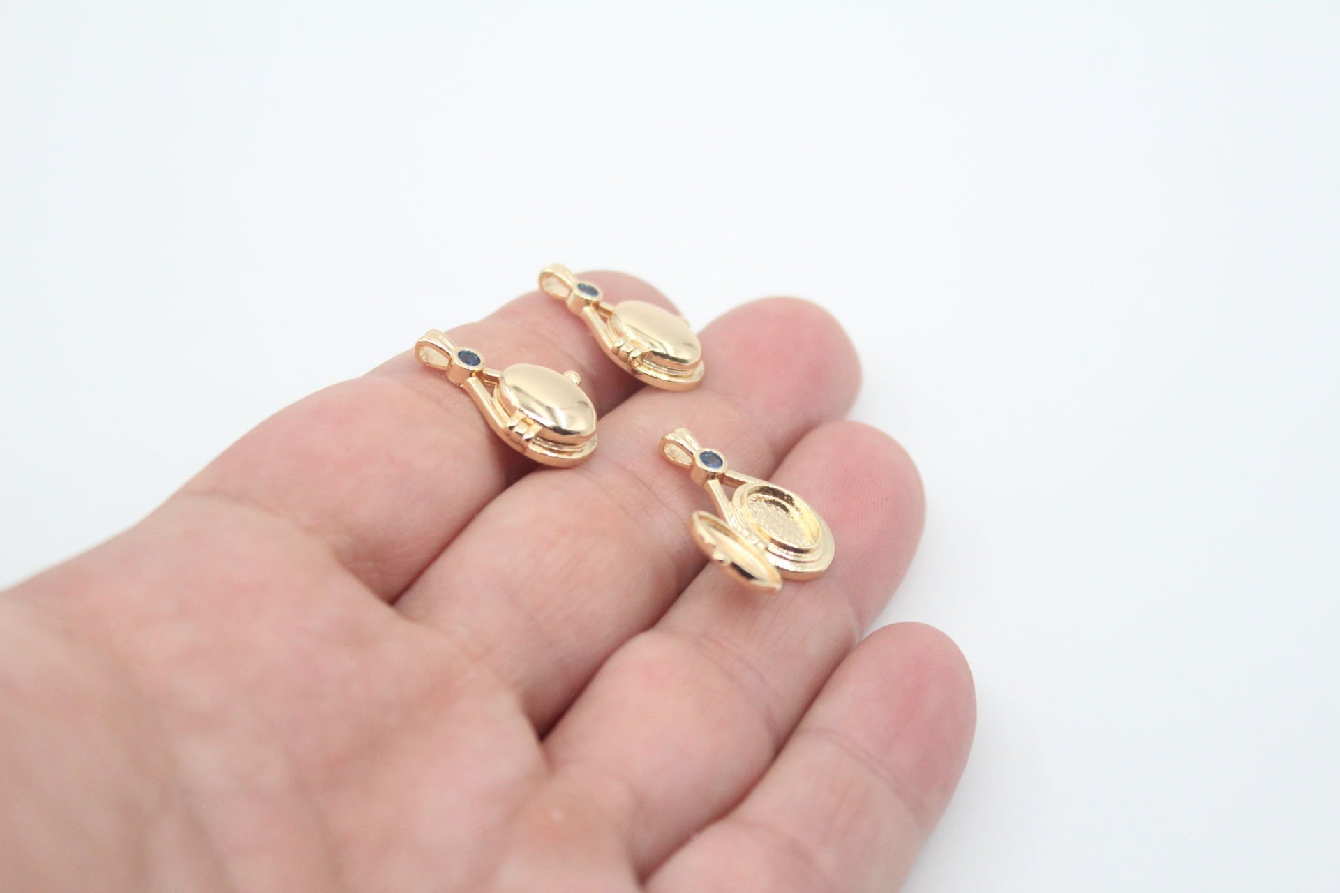 İthal Altın Kaplama Kapaklı Ayna Model Kolye Ucu