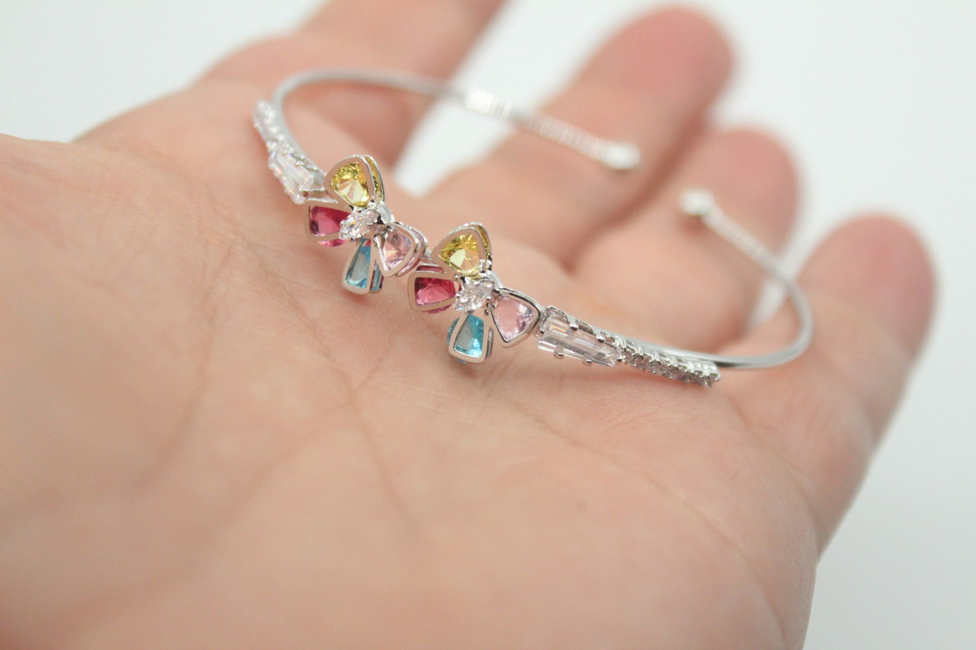 Rodyum Kaplama Mix Fiyonk Bileklik