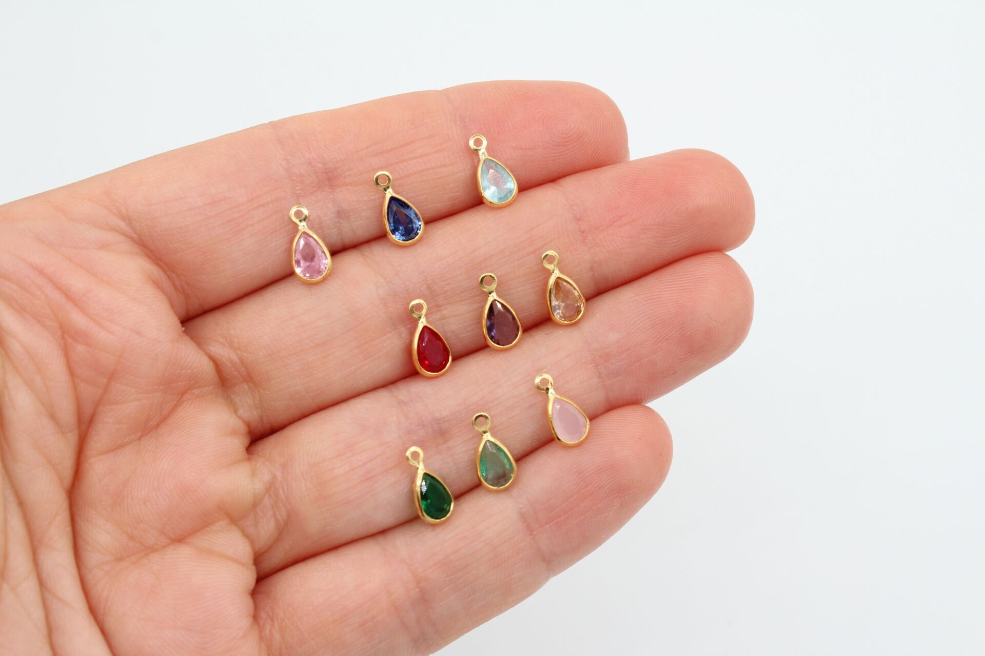 Altın Kaplama Zirkon Damla Taşlı Minimal Uç