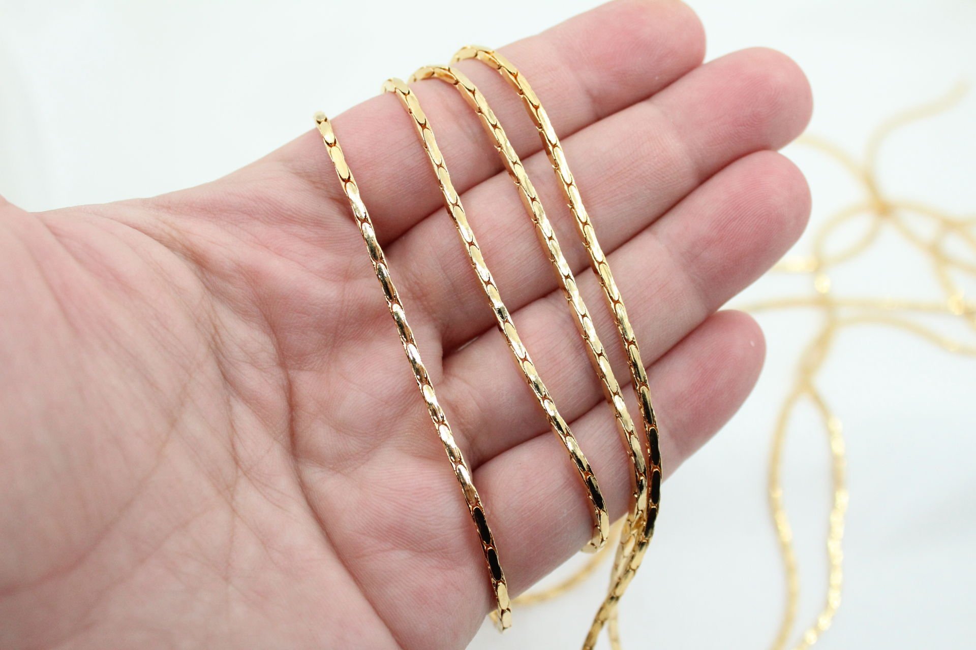 Altın Kaplama Kalın Köşeli Zincir