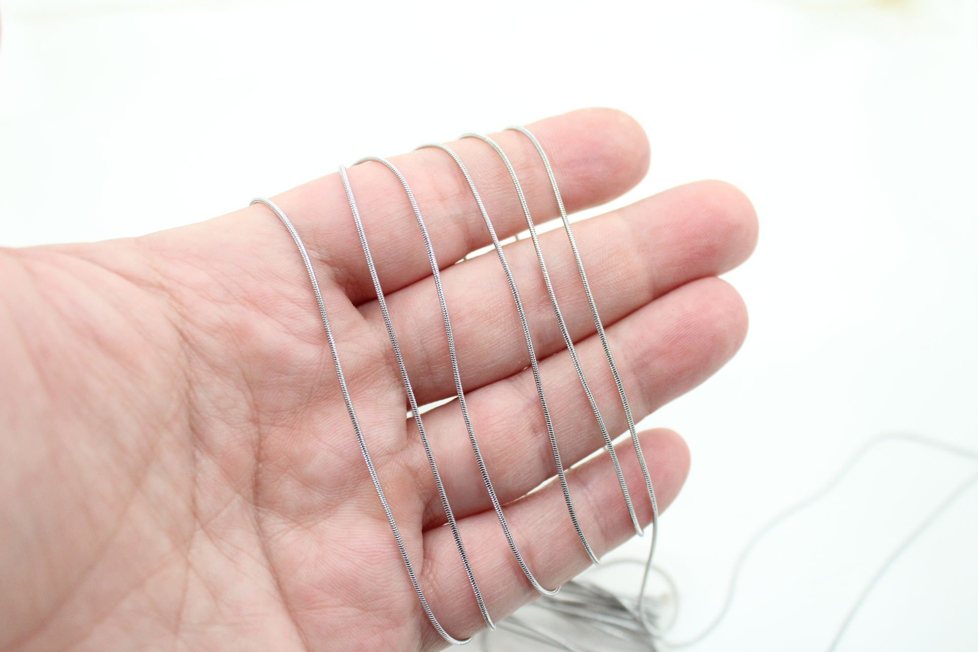 Çelik Gümüş Yılan Zincir