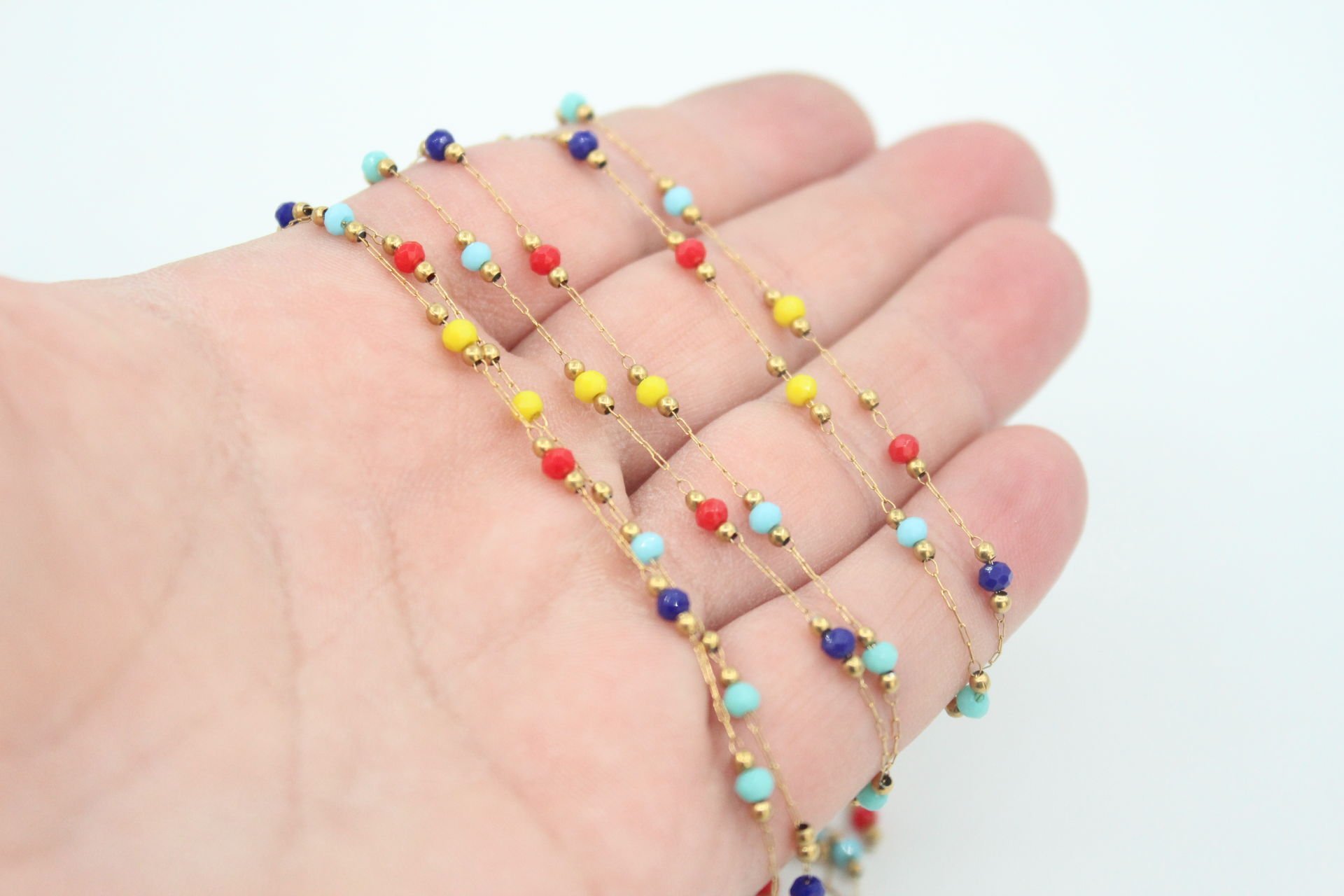 Yuvarlak Mix Kristalli Çelik Zincir